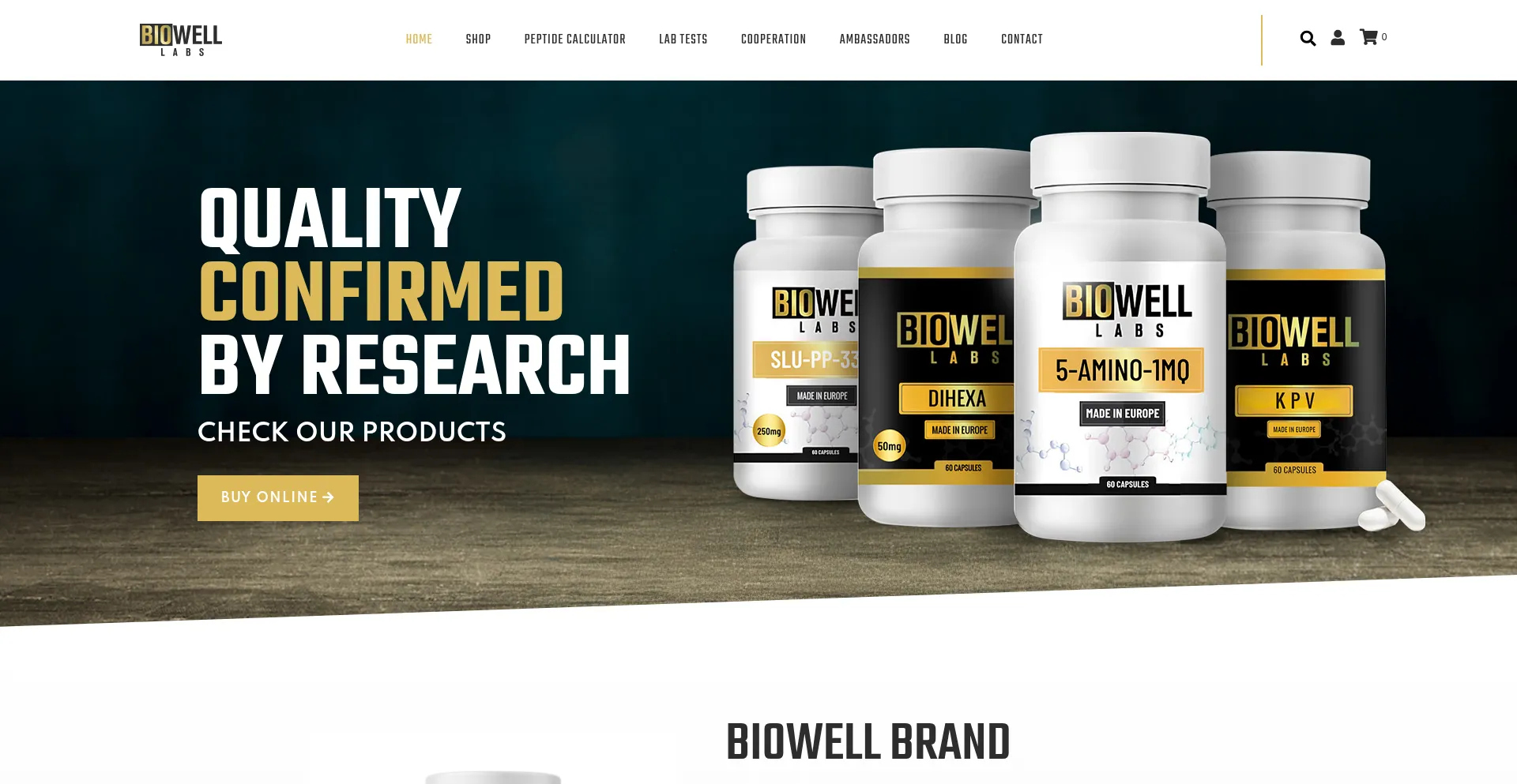 Website screenshot of Biowellusa.com