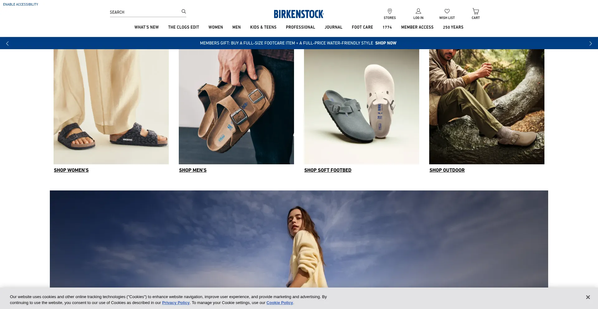 Website screenshot of Birkenstock.com