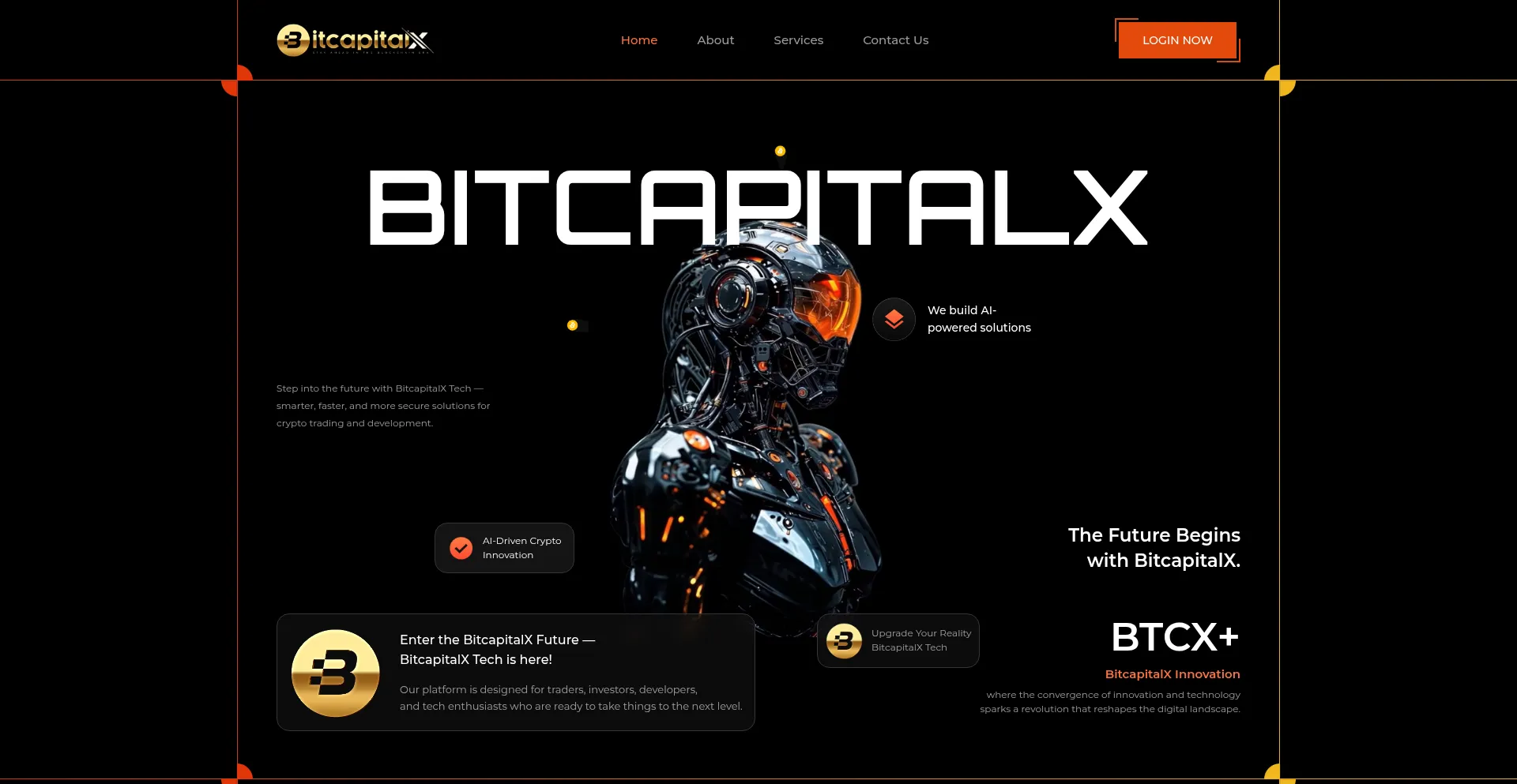 Website screenshot of Bitcapitalx.com