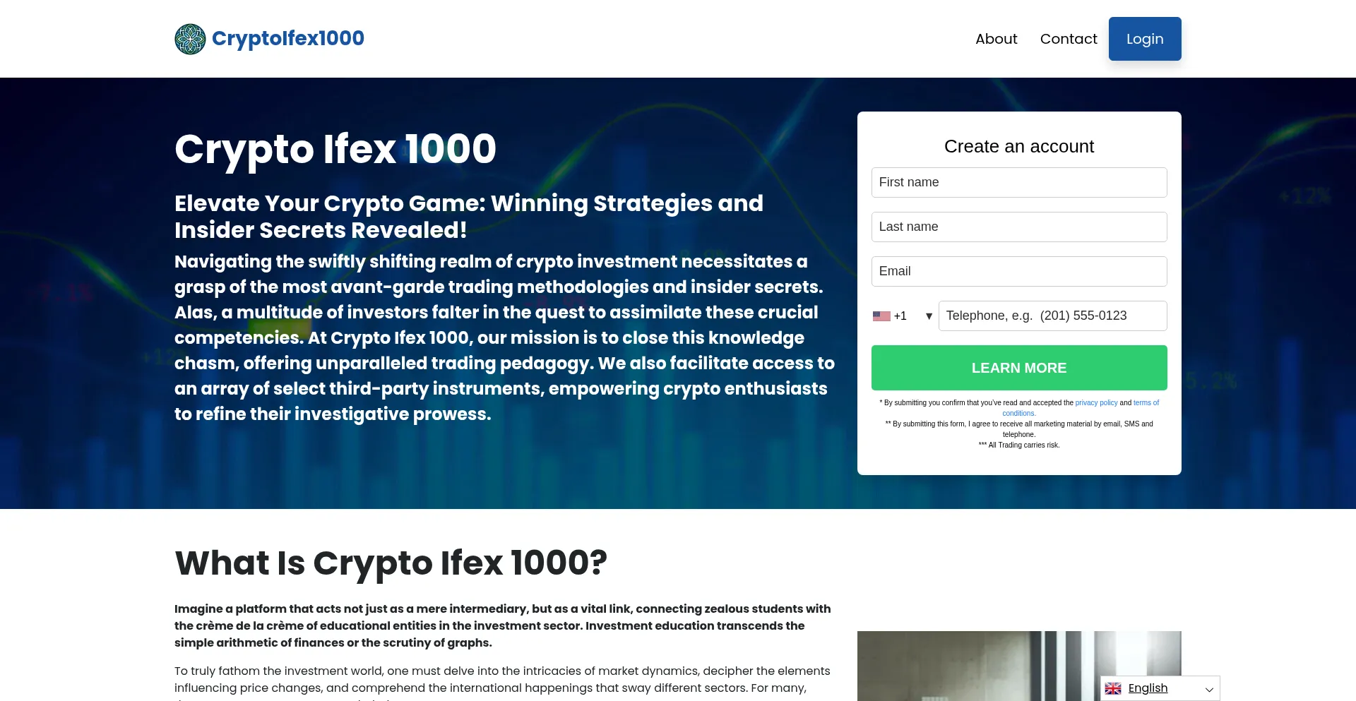 Website screenshot of Bitcoin-ifex-360-ai.info