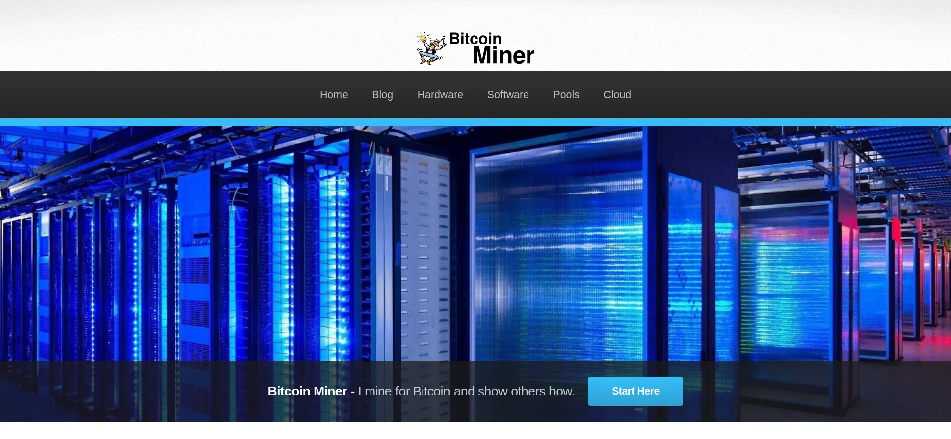 Website screenshot of Bitcoinminer.com