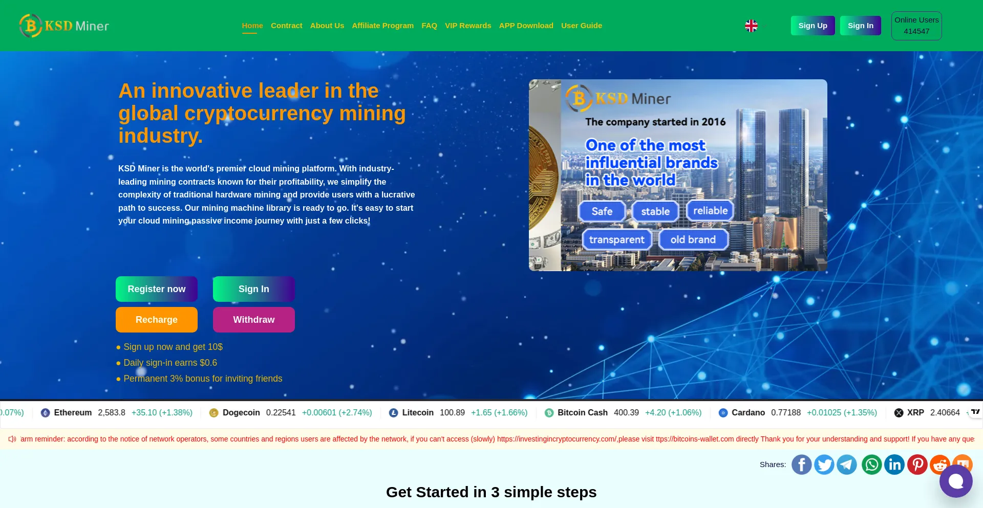 Website screenshot of Bitcoins-wallet.com