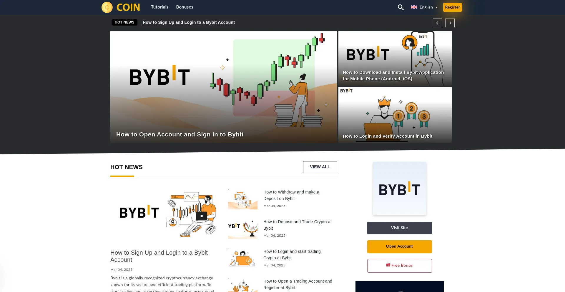 Website screenshot of Bitmarketz.com