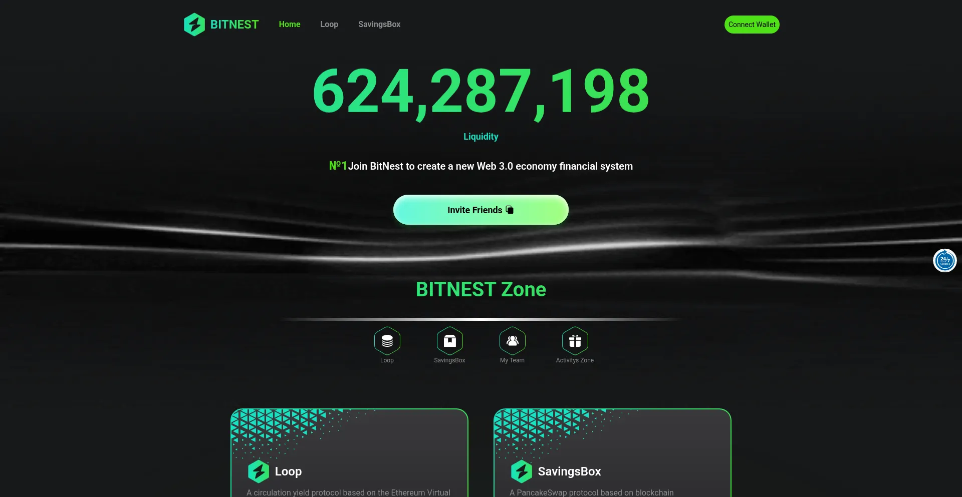 Website screenshot of Bitnest-flow.com