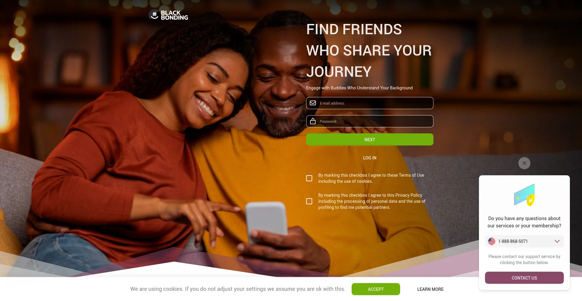 Website screenshot of Blackbonding.com