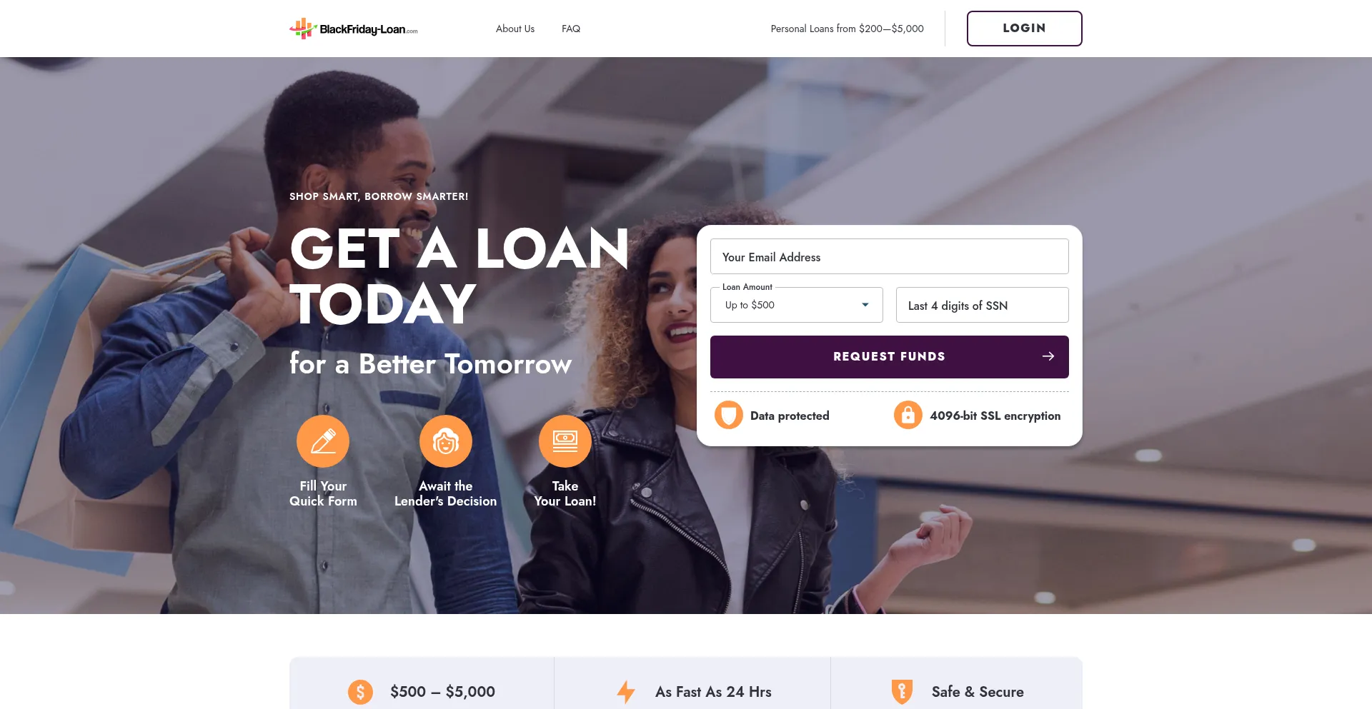 Website screenshot of Blackfriday-loan.com