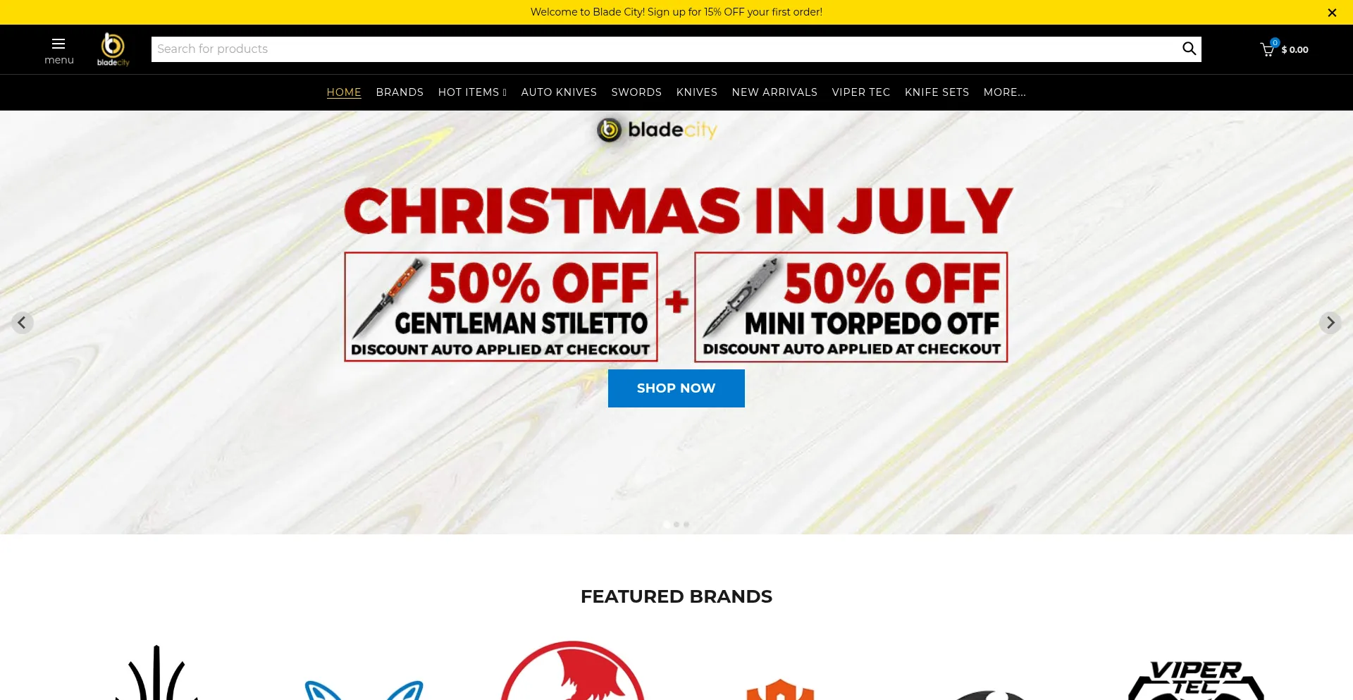 Website screenshot of Blade-city.com