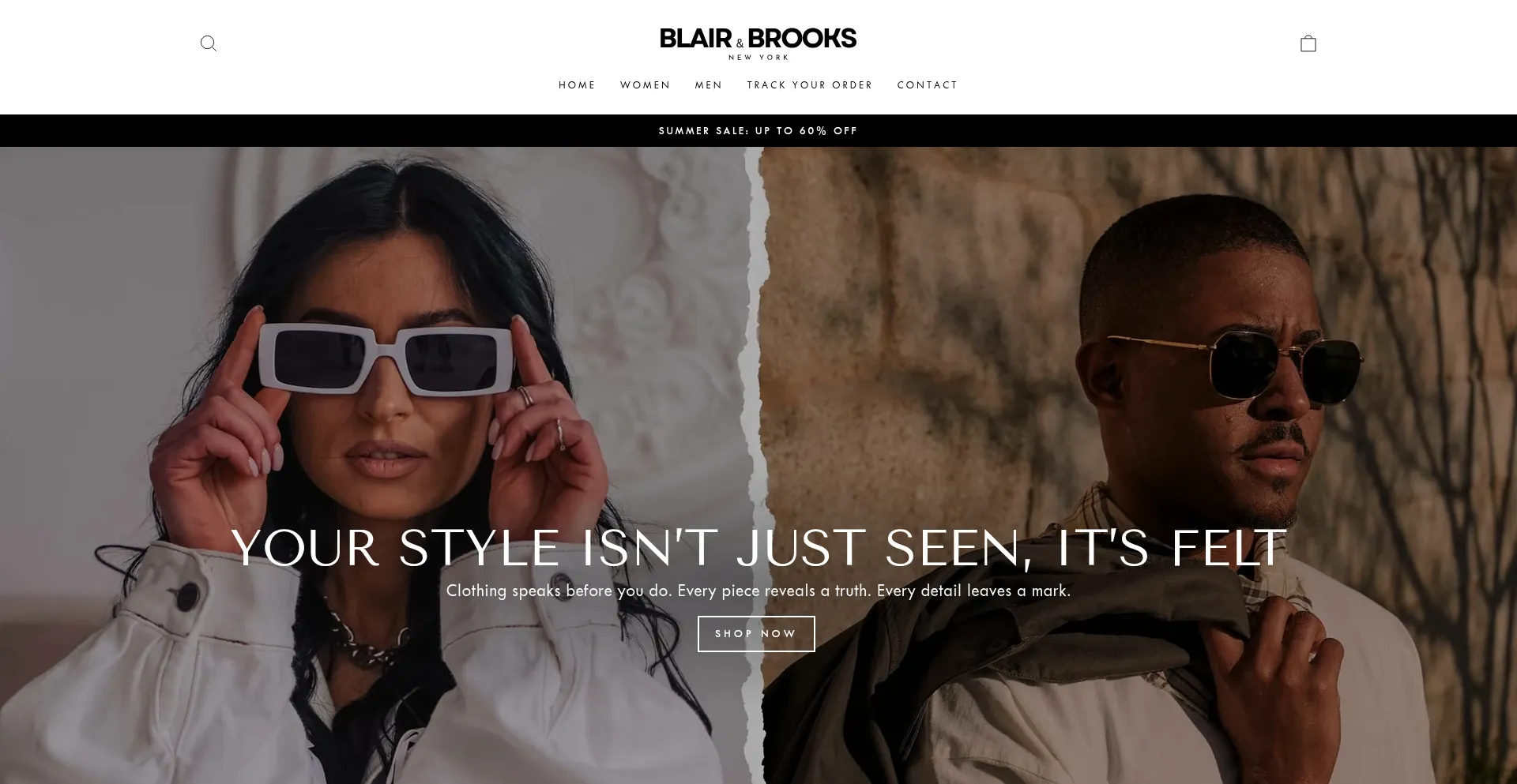 Website screenshot of Blairandbrooks.com
