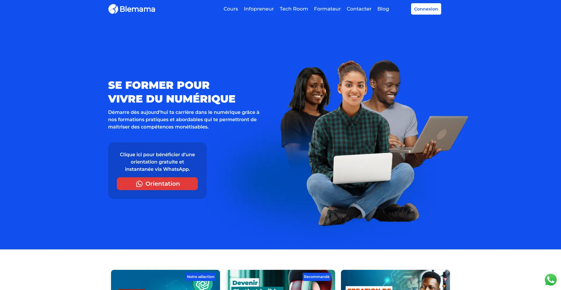 Website screenshot of Blemama.com