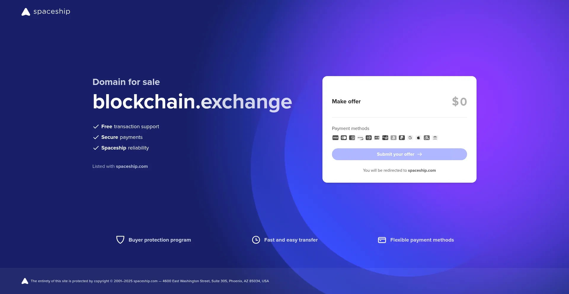 Blockchain.exchange Screenshot