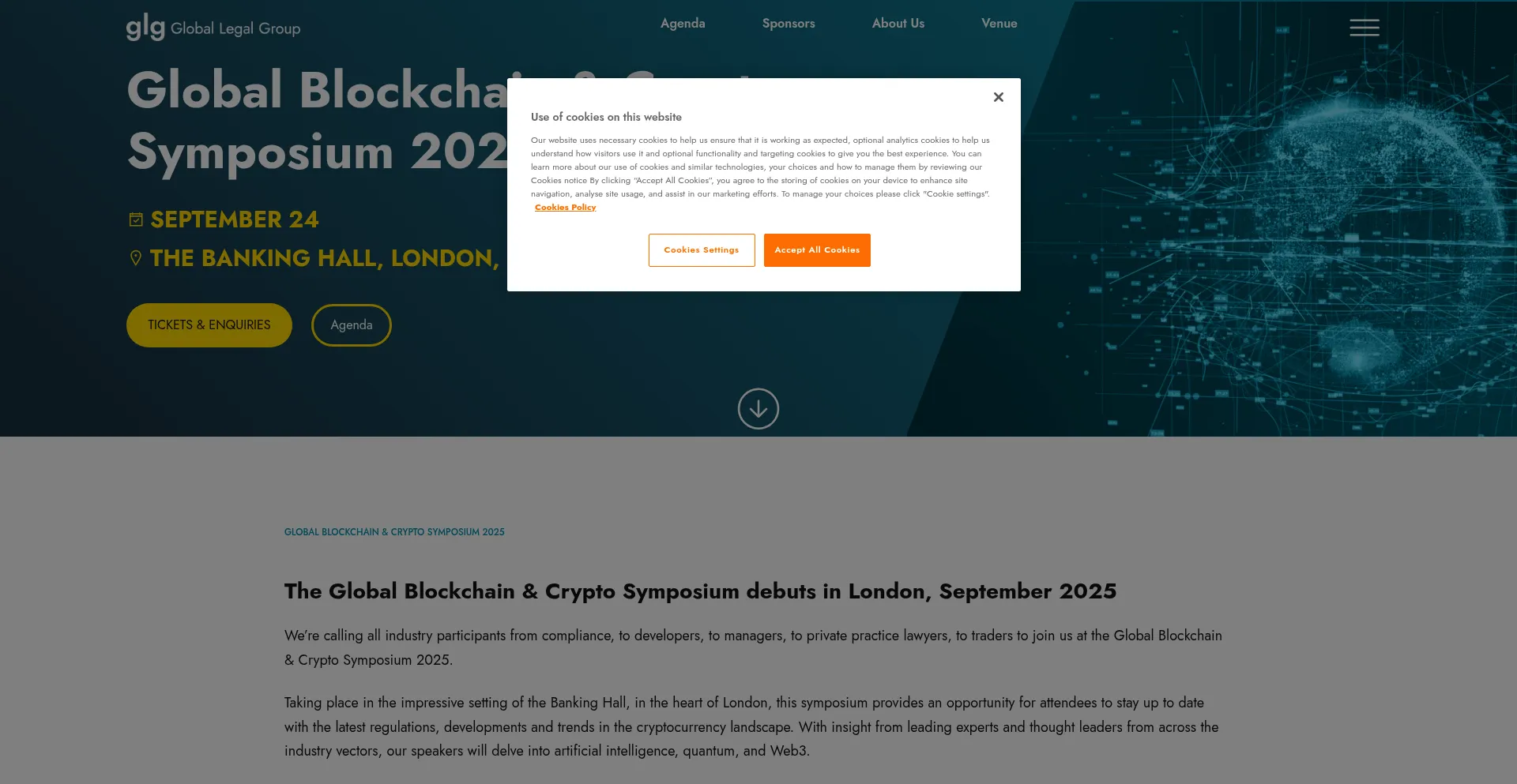 Website screenshot of Blockchaincrypto-symposium.com