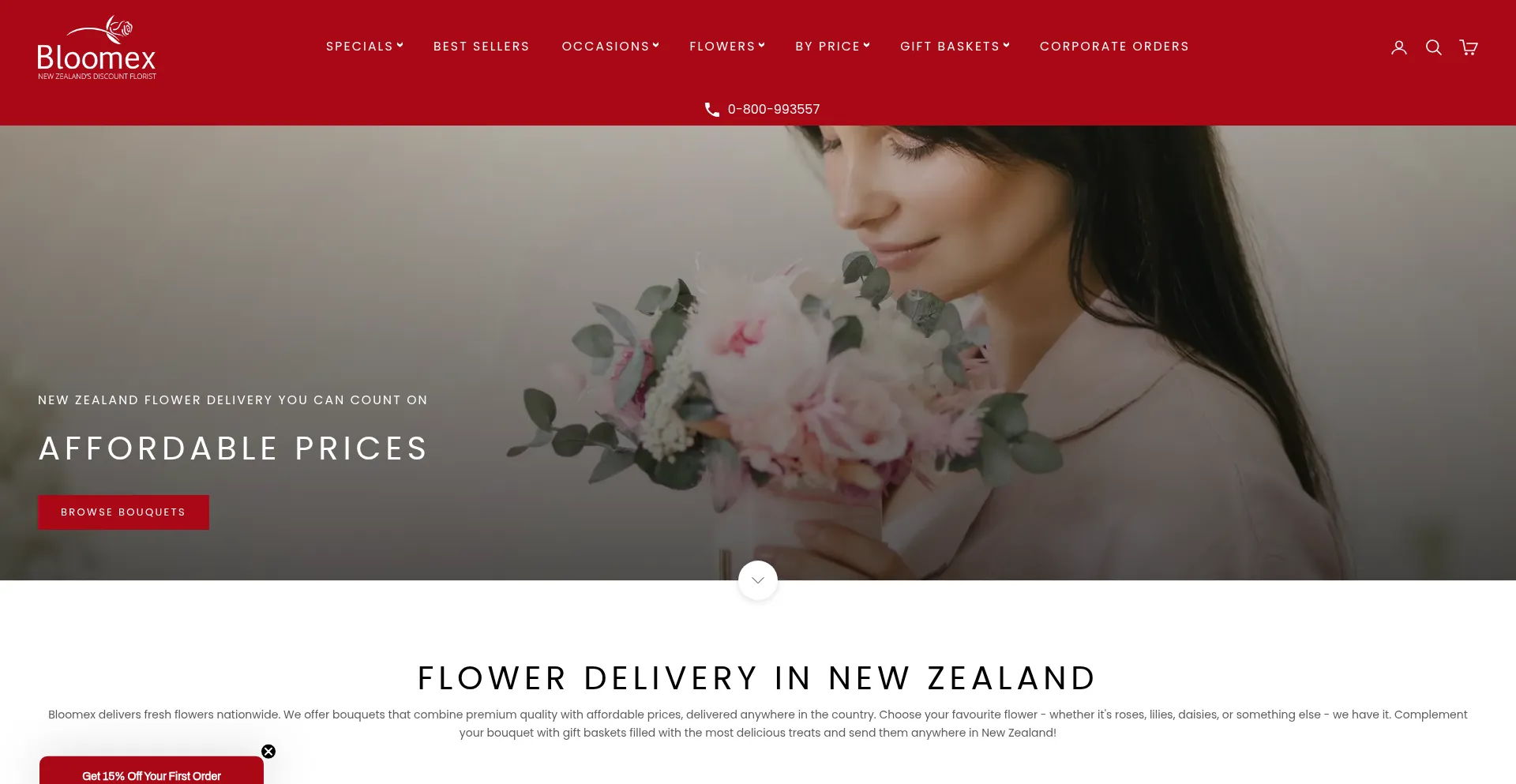 Bloomex.co.nz Screenshot