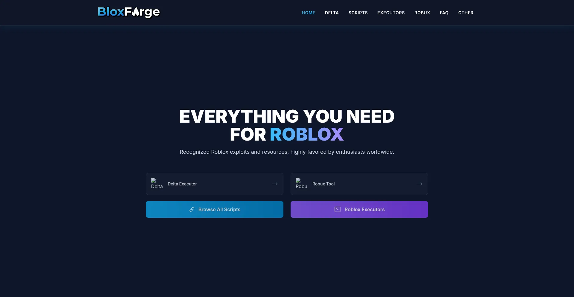 Website screenshot of Bloxforge.com