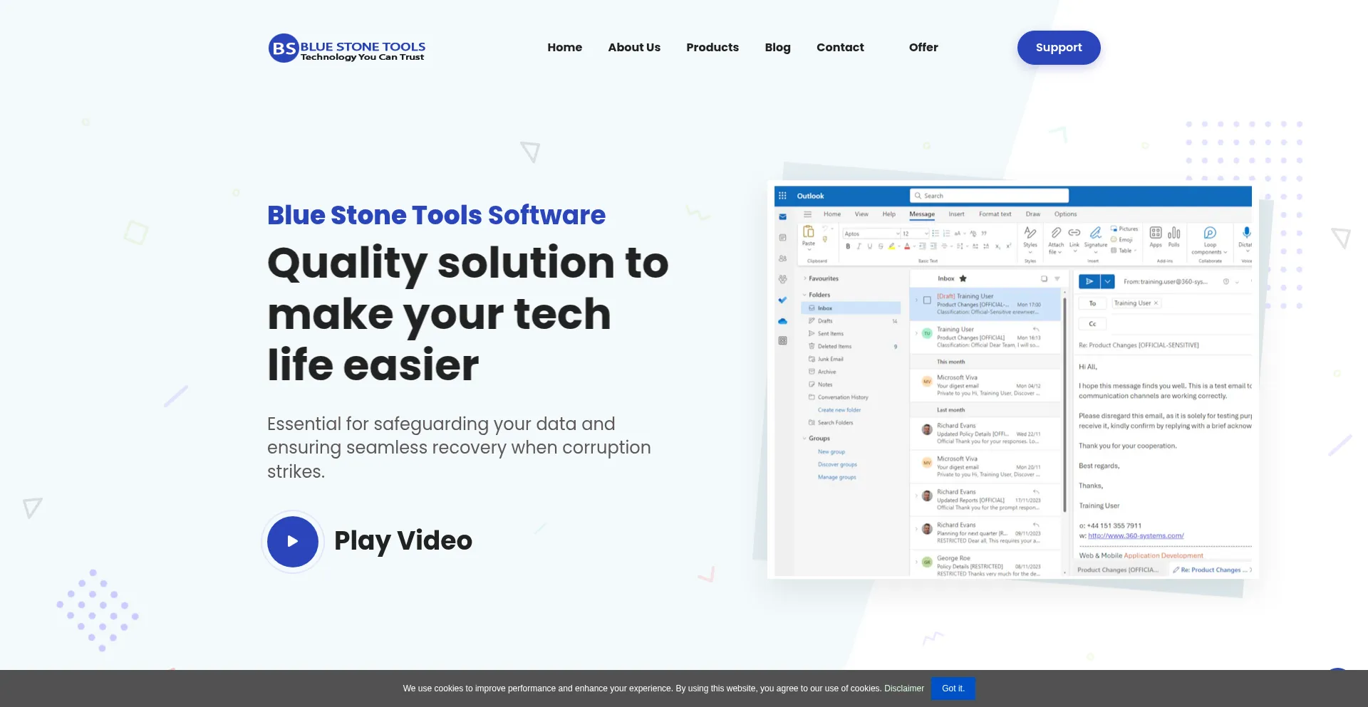 Website screenshot of Bluestonetools.com