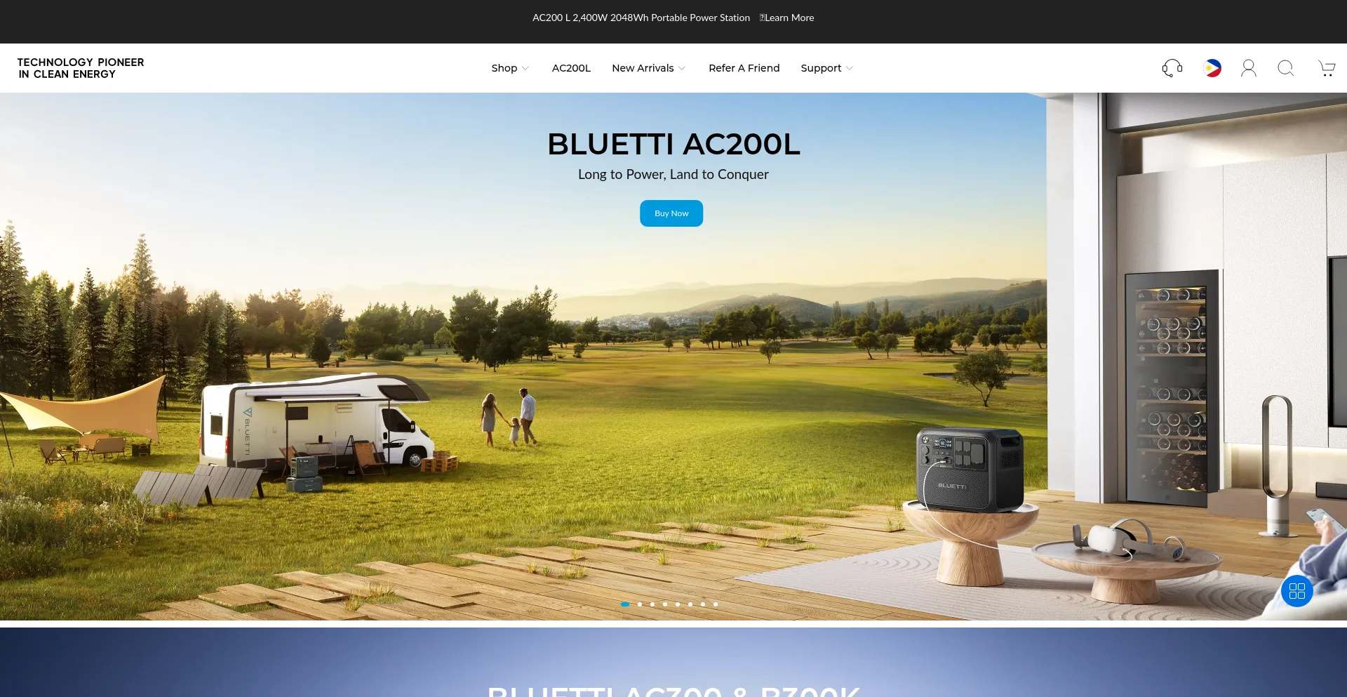 Website screenshot of Bluettipower.ph