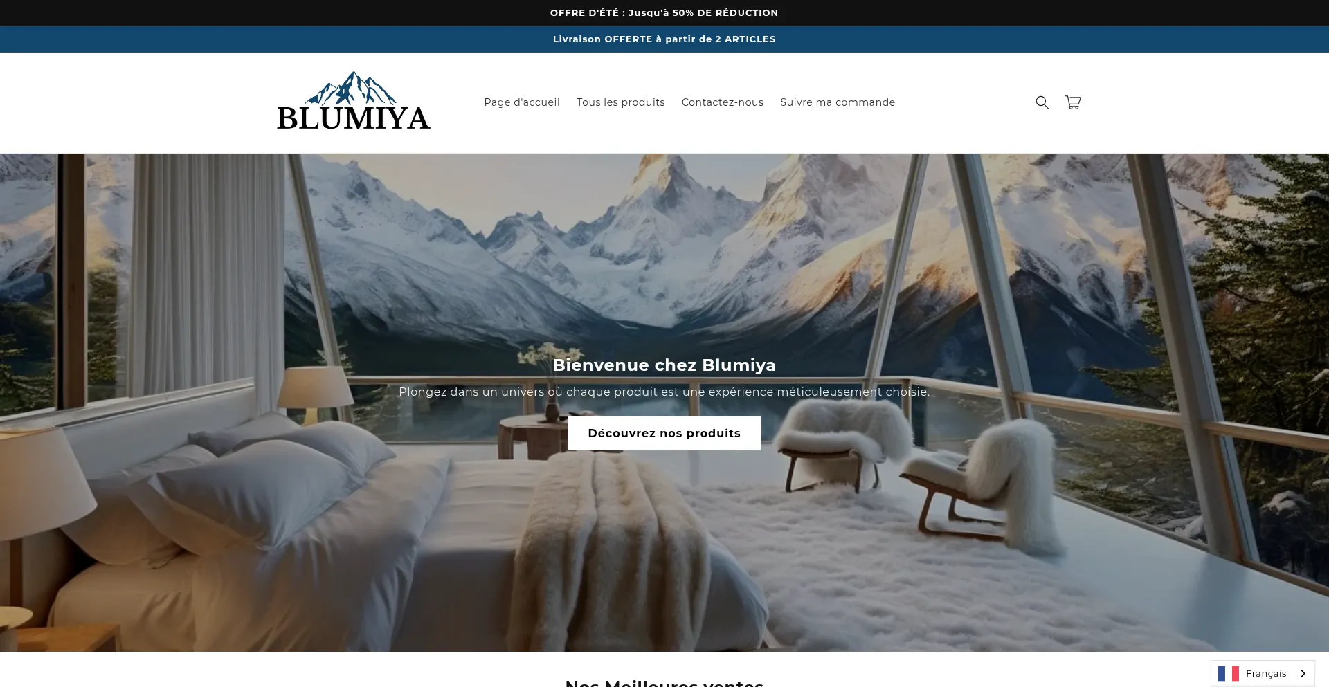 Website screenshot of Blumiya.ch