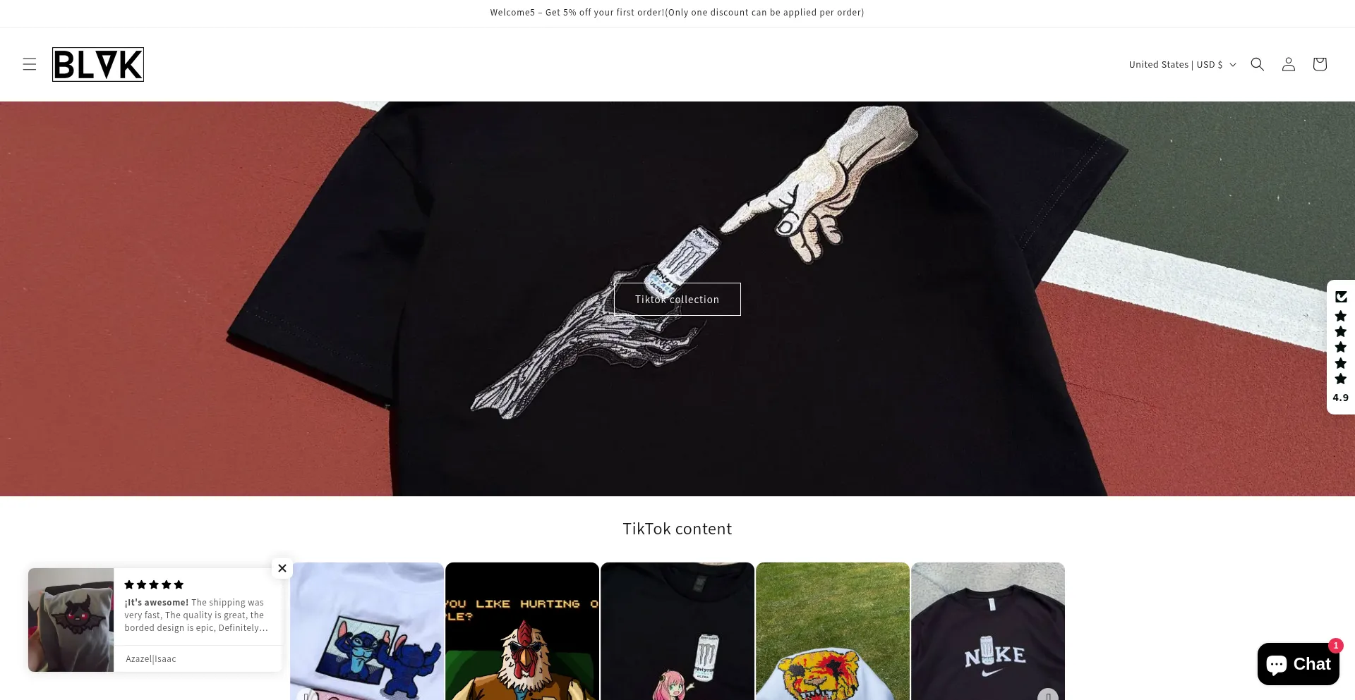 Website screenshot of Blvkemb.com