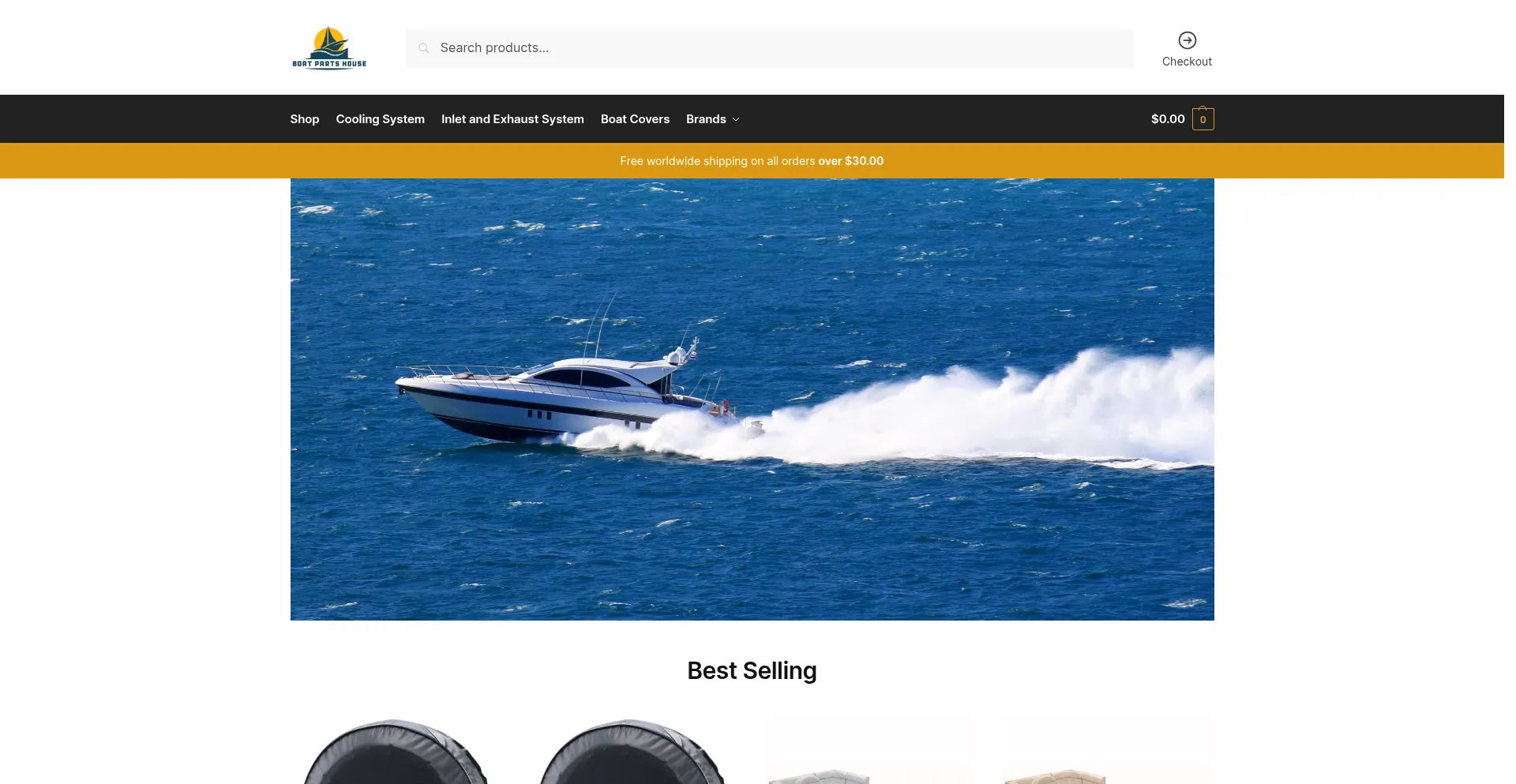 Website screenshot of Boatpartshouse.com