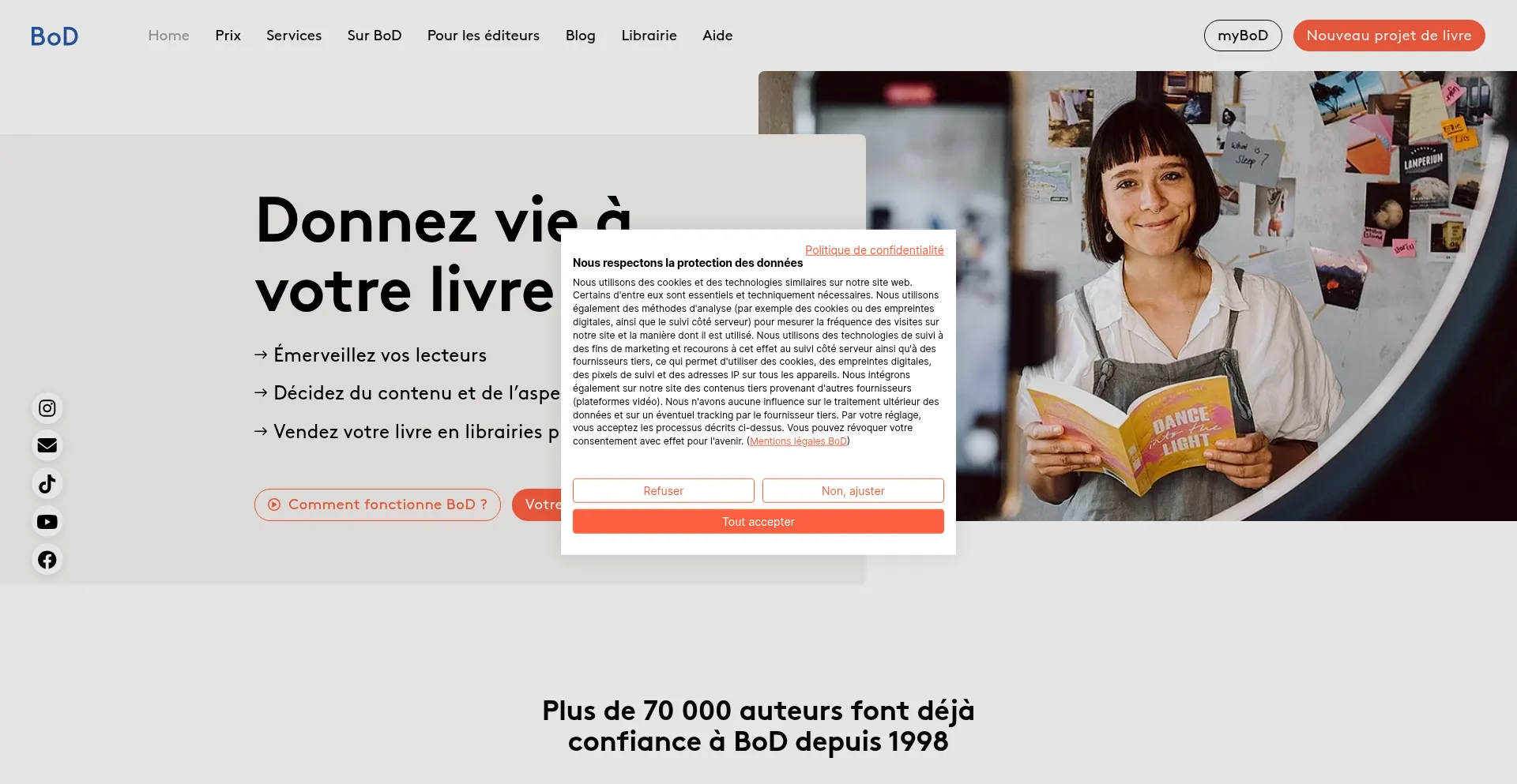 Website screenshot of Bod.fr