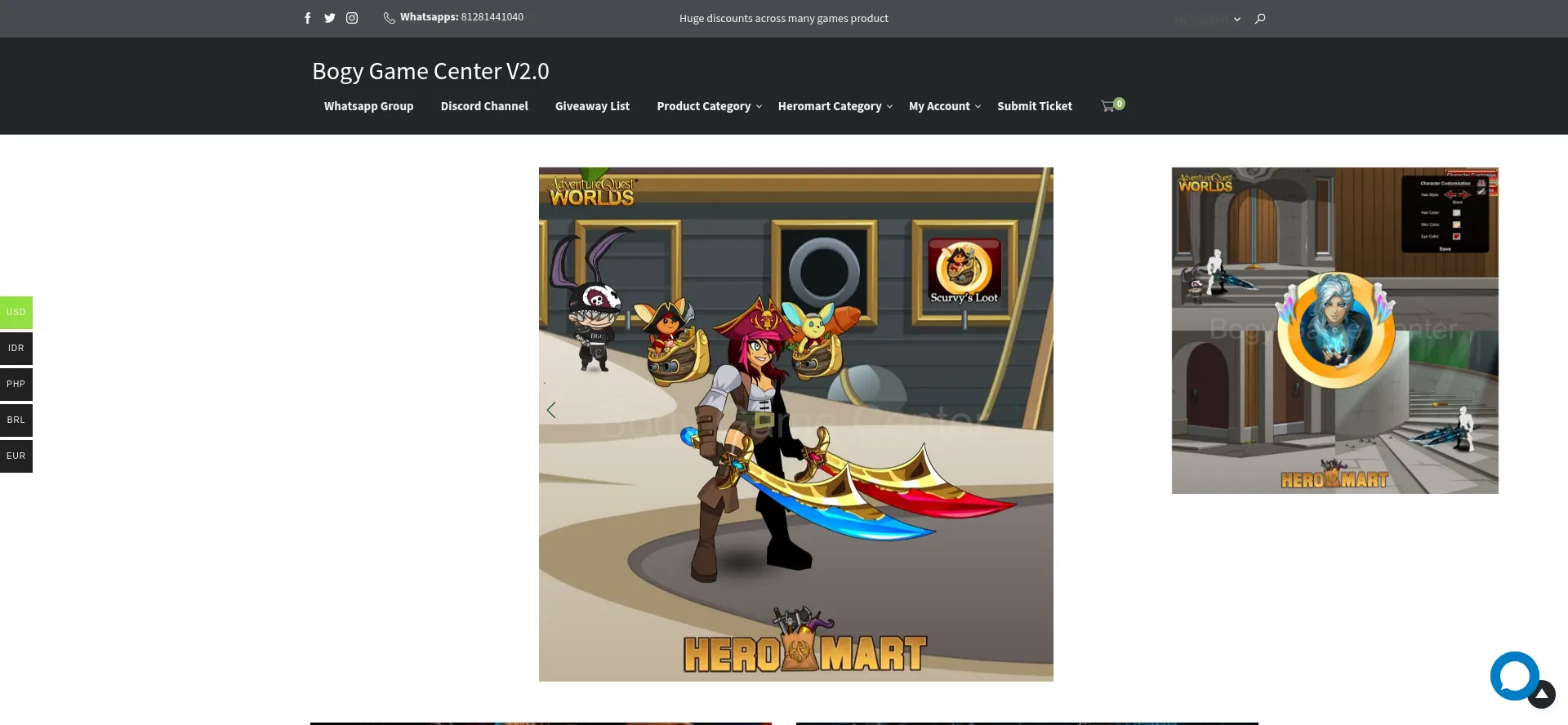 Website screenshot of Bogygamecenter.com