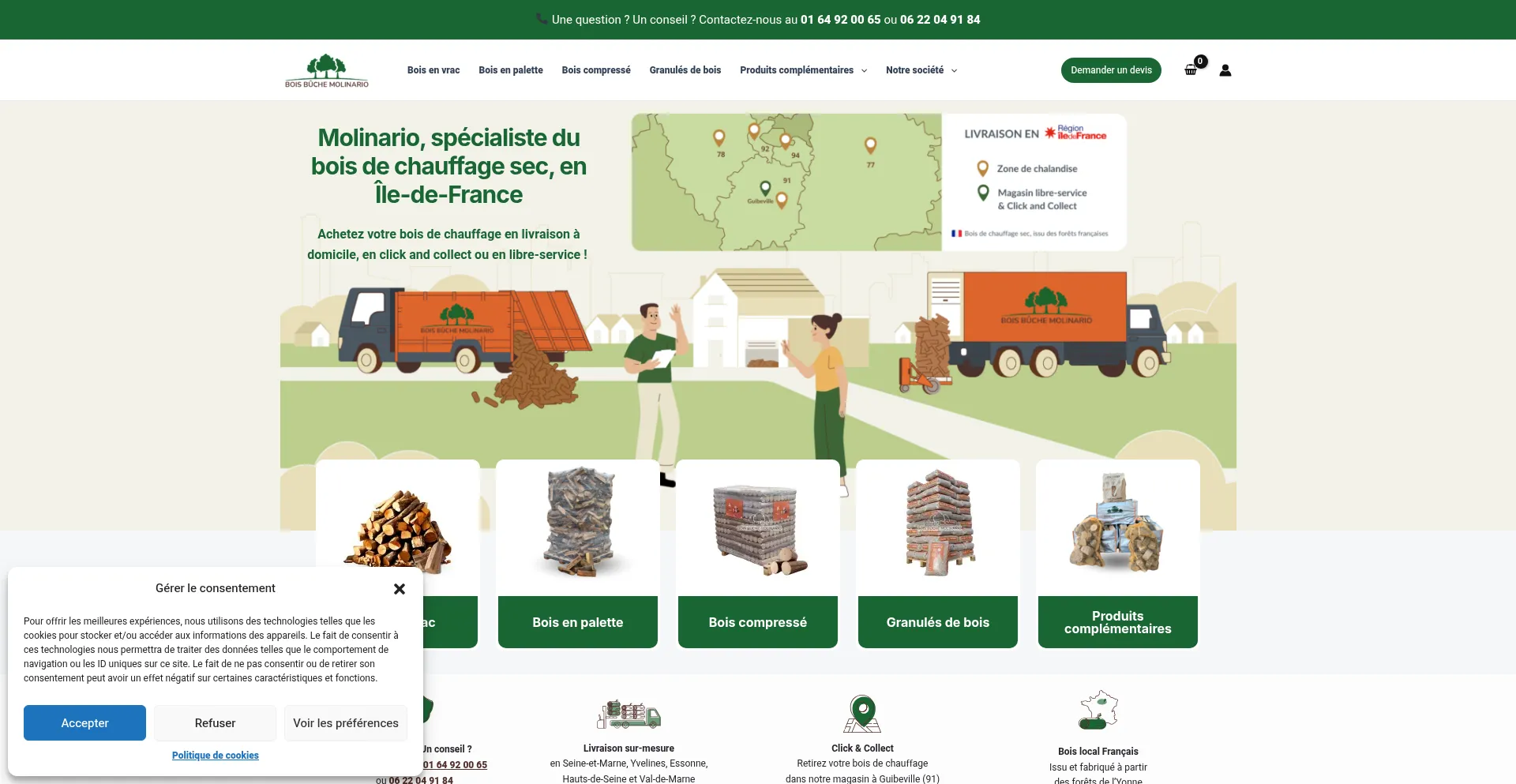 Website screenshot of Boisbuchemolinario.fr