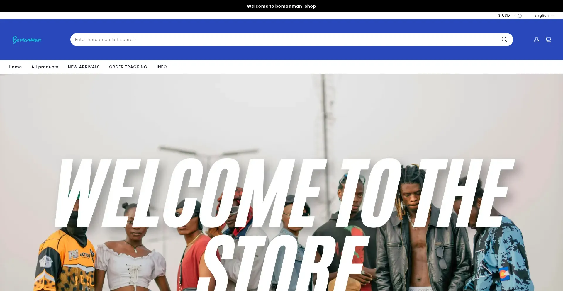 Website screenshot of Bomanman.com