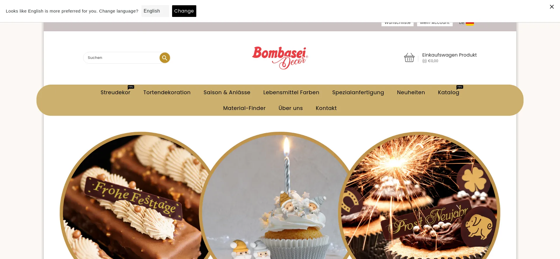 Website screenshot of Bombasei-decor.de
