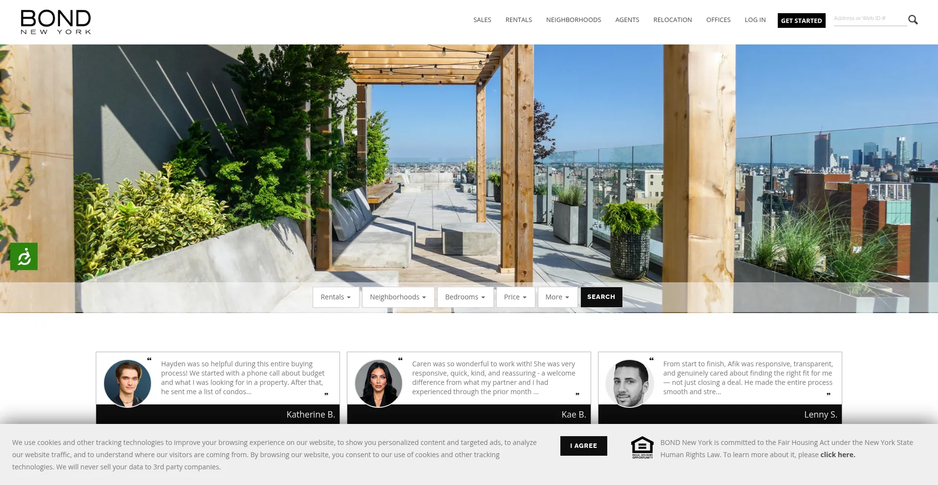 Website screenshot of Bondnewyork.com