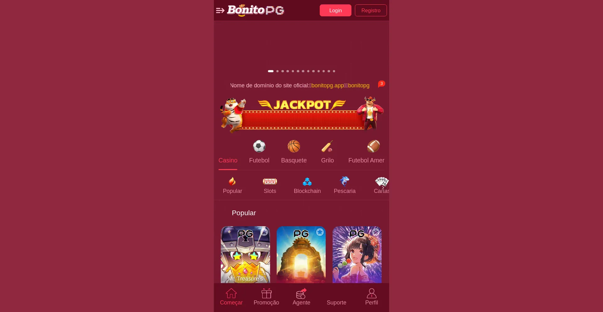 Website screenshot of Bonitopg.vip