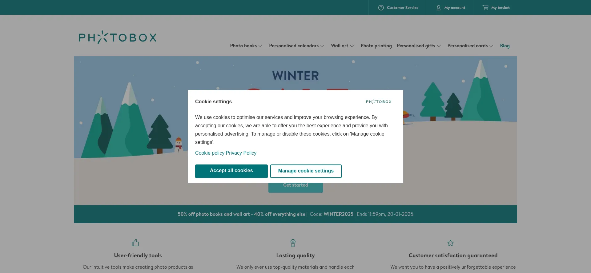 Website screenshot of Bonusprint.co.uk