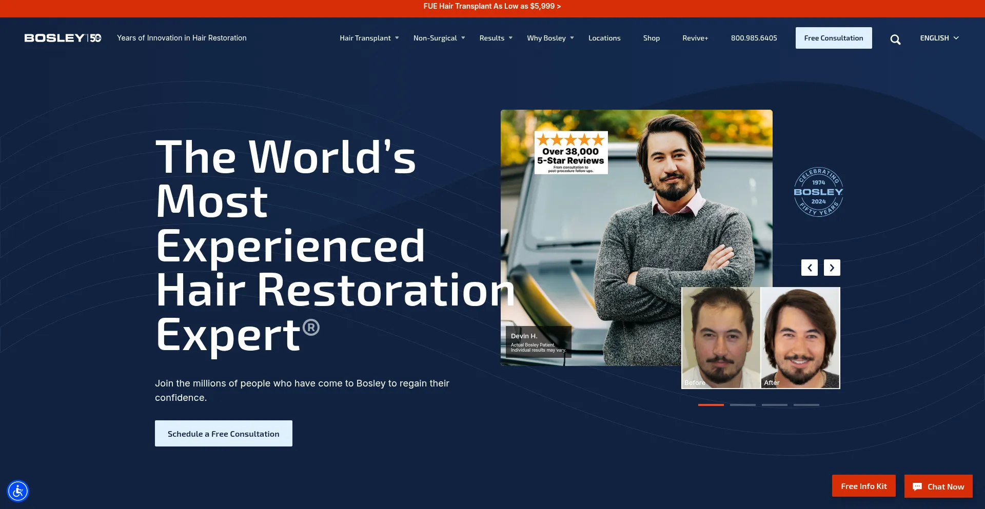 Bosley.com Screenshot
