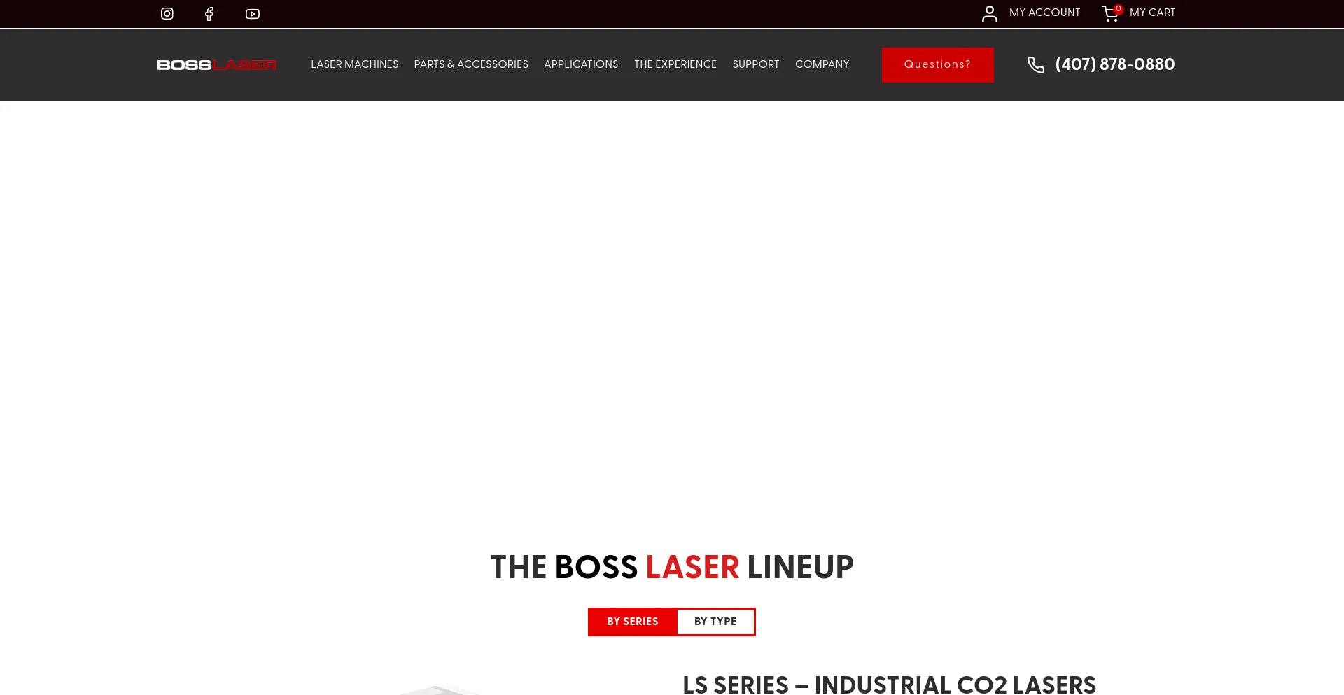 Website screenshot of Bosslaser.com