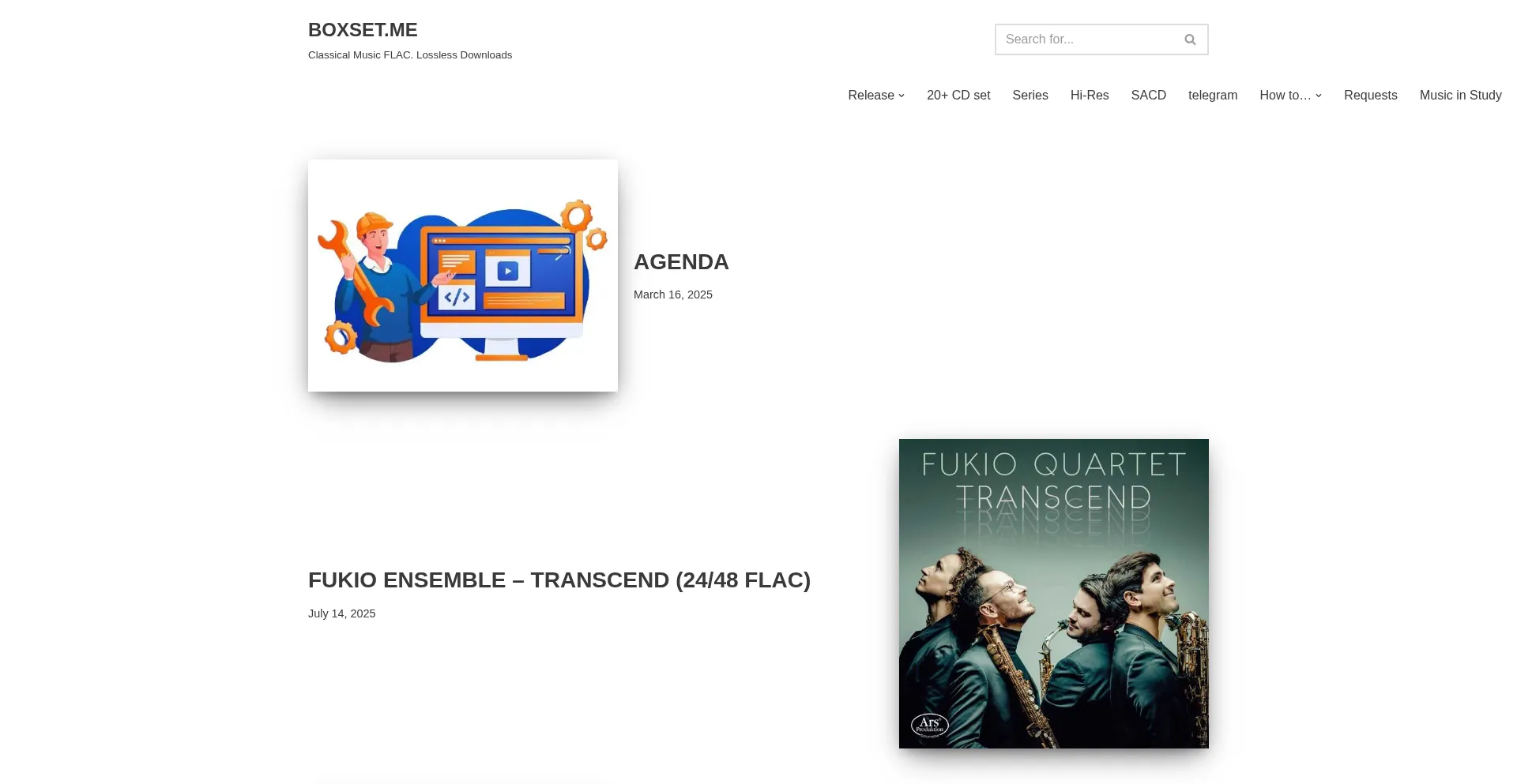 Website screenshot of Boxset.me