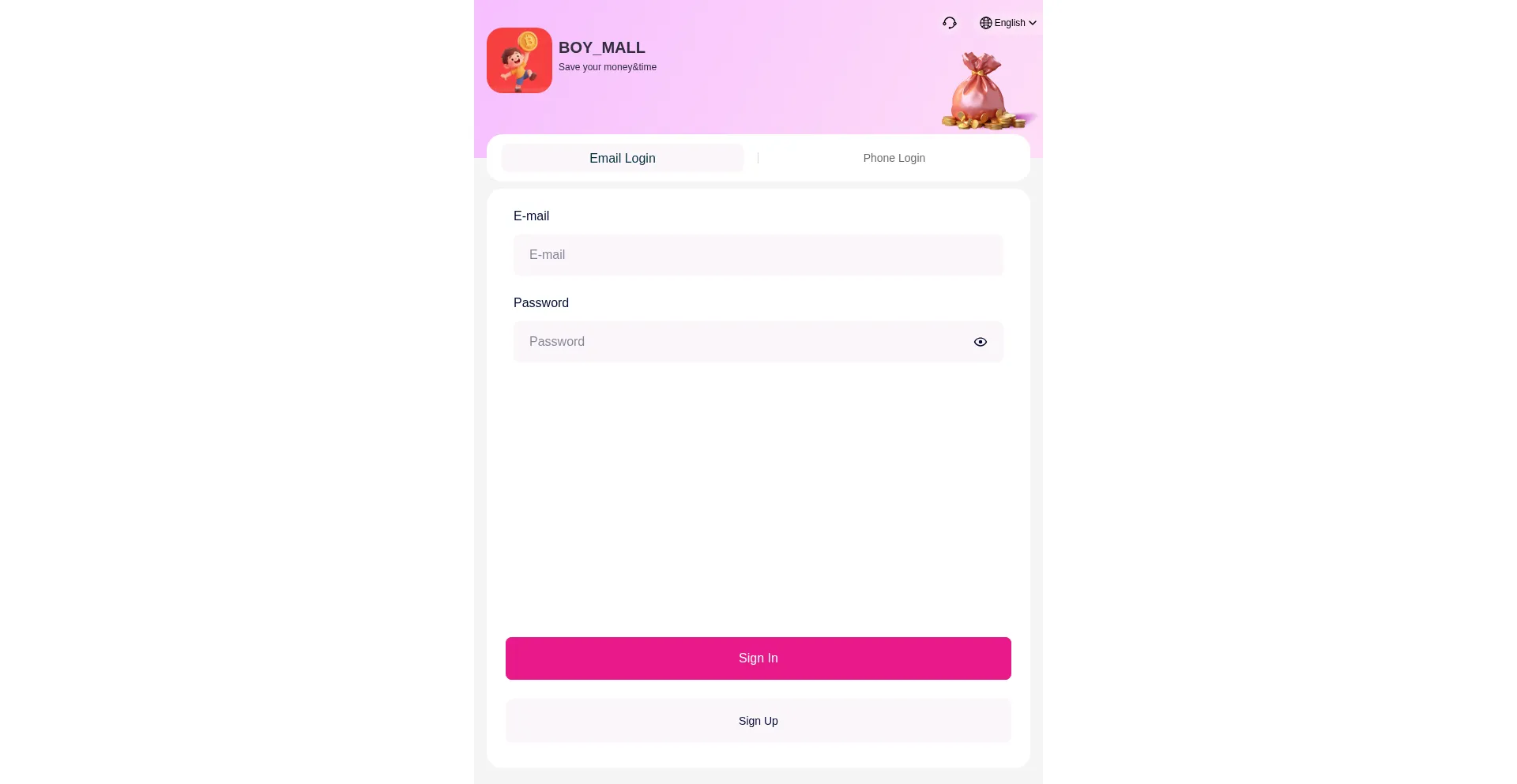 Website screenshot of Boy-mall.com