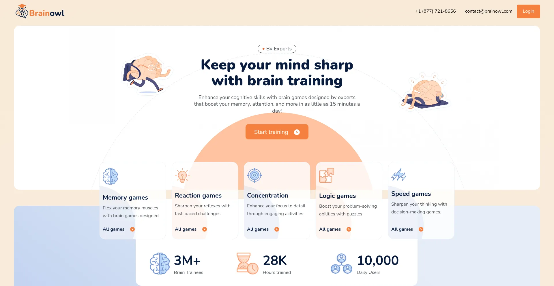 Website screenshot of Brainowl.com