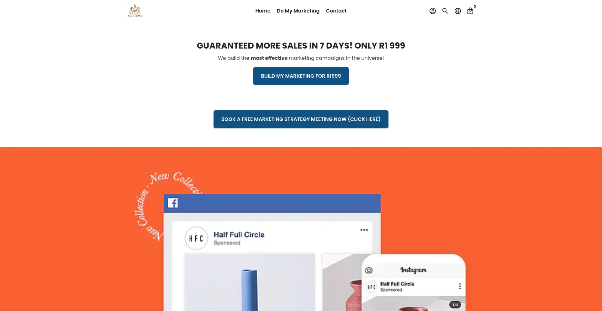 Website screenshot of Brandalchemy.us