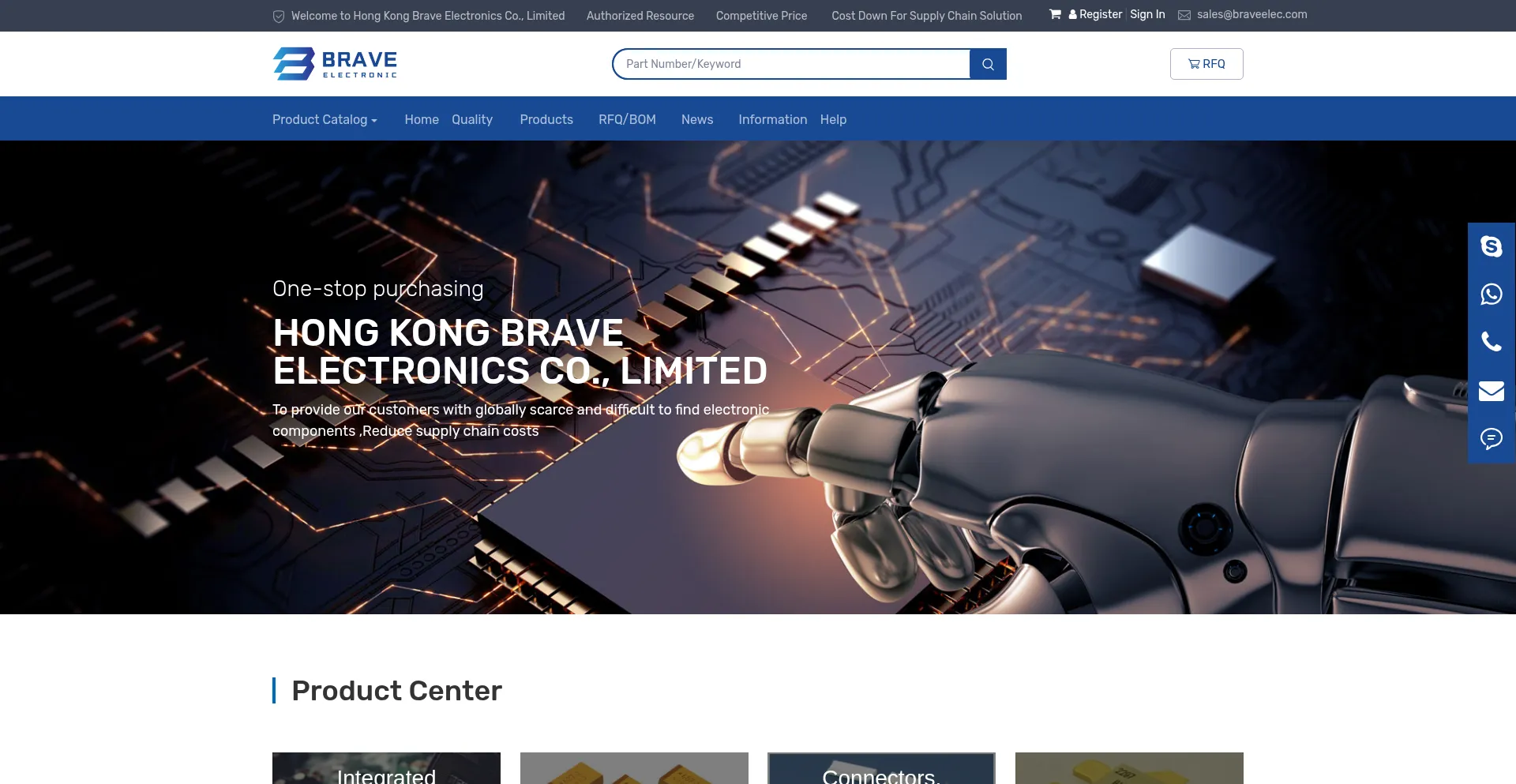 Website screenshot of Braveelec.com