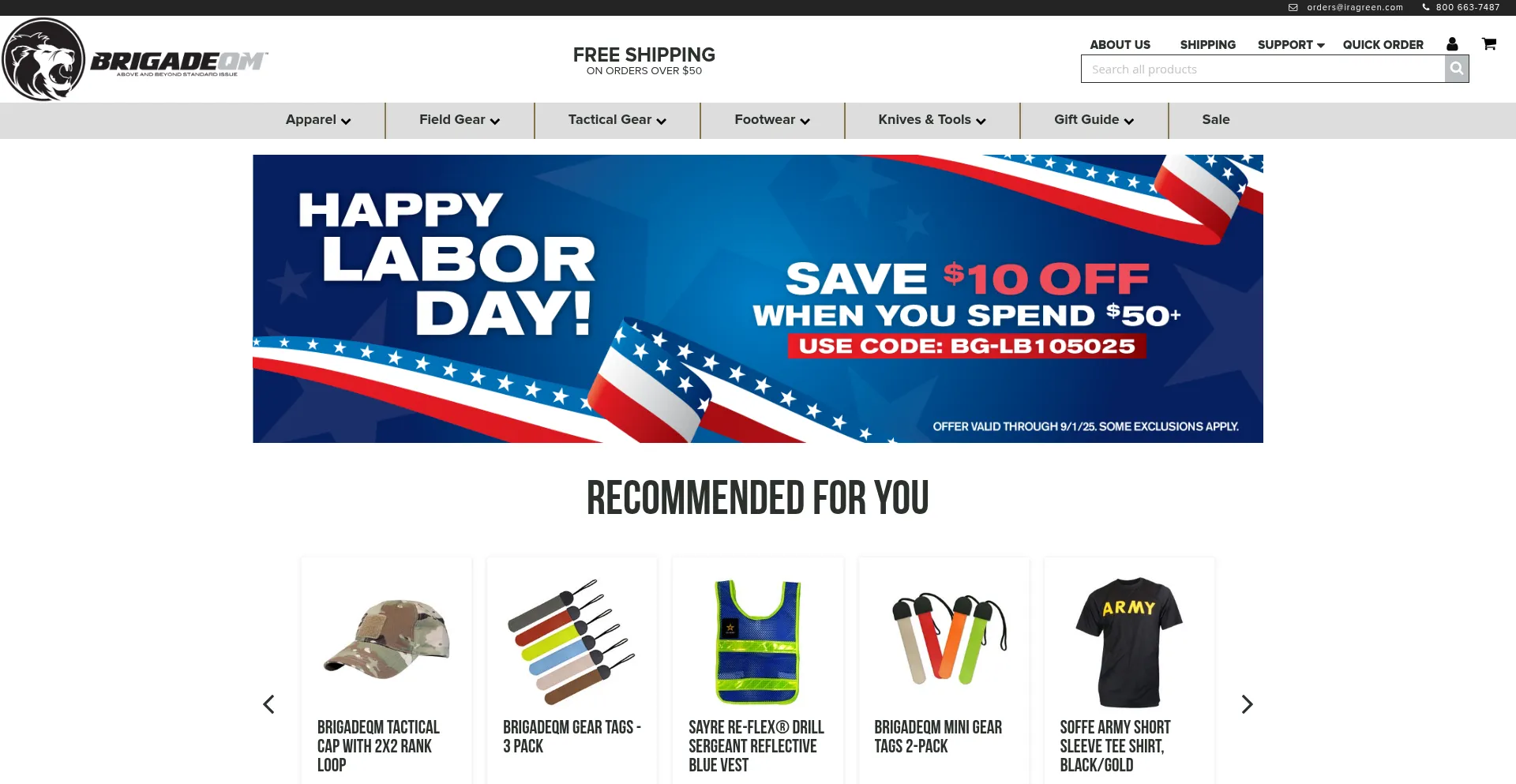 Website screenshot of Brigadeqm.com