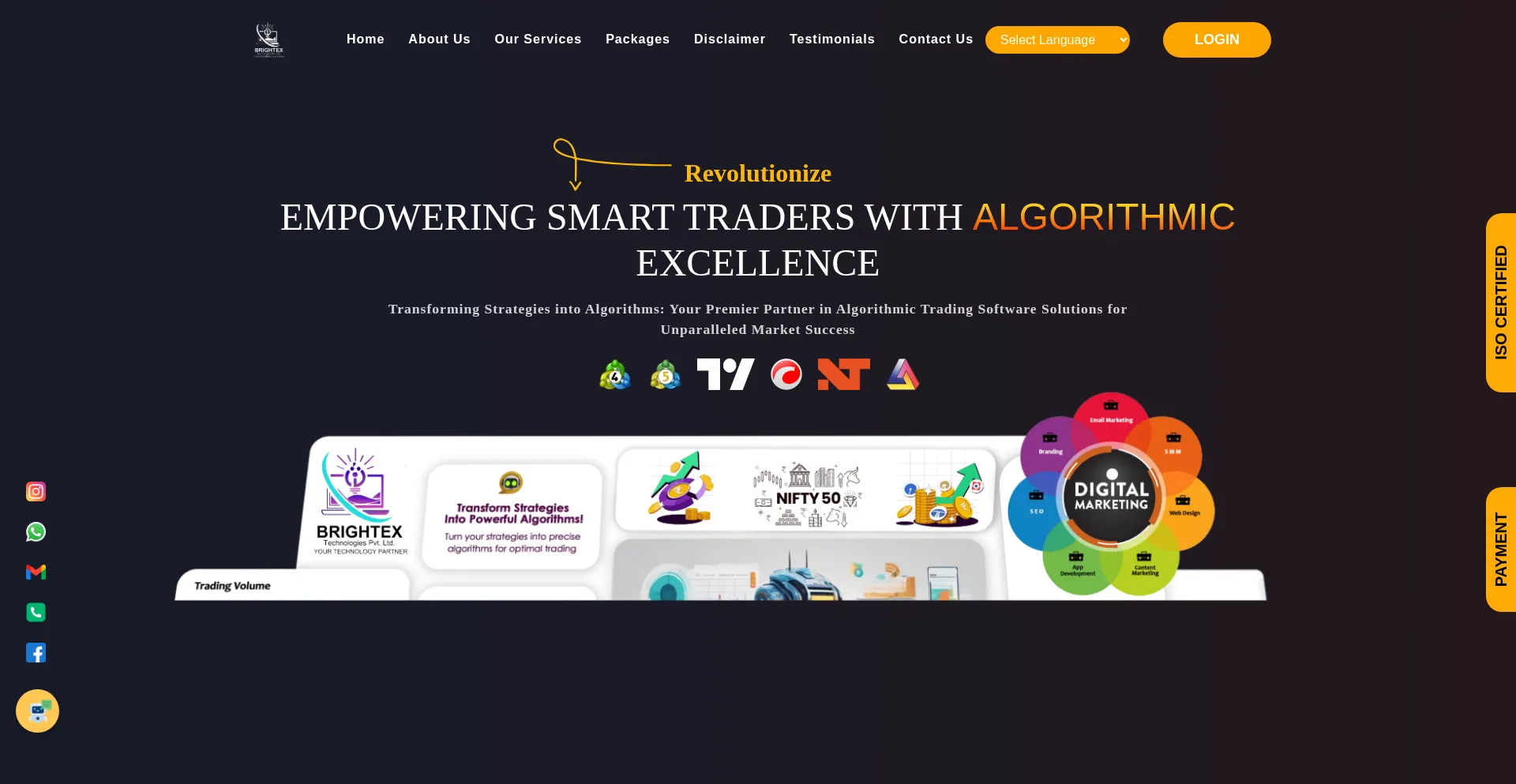 Website screenshot of Brightextech.com