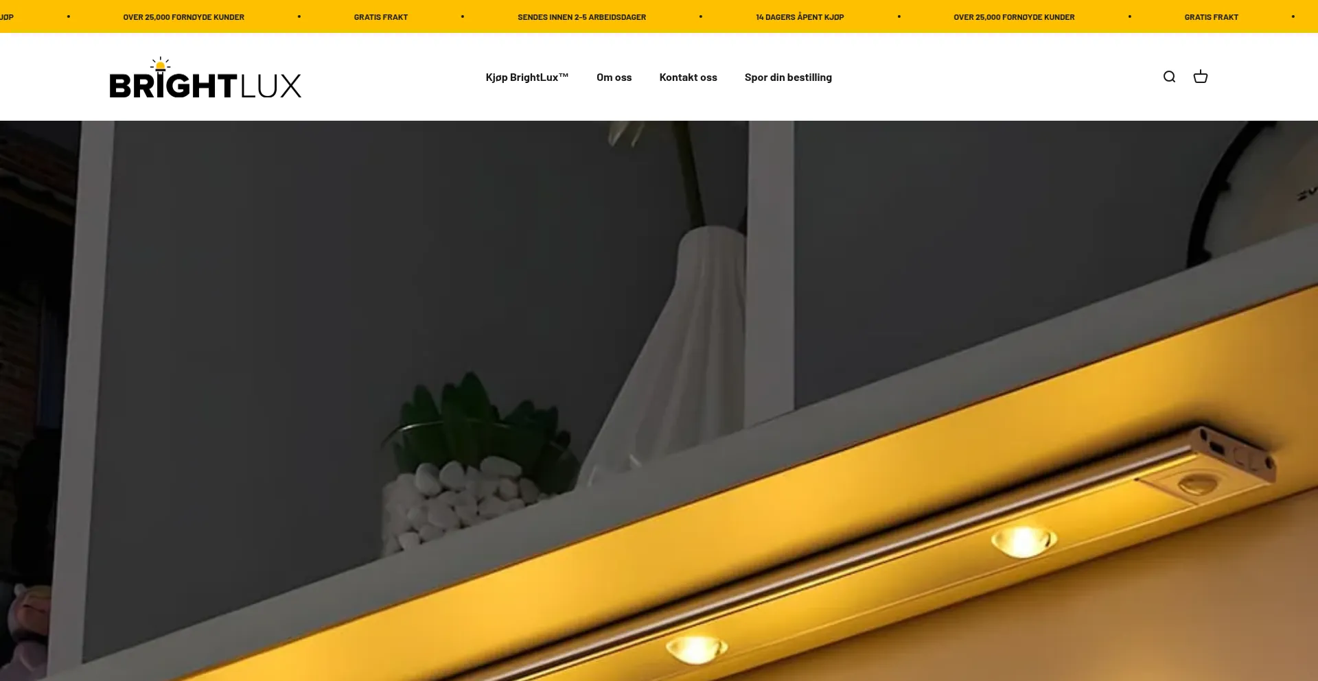 Website screenshot of Brightlux.no
