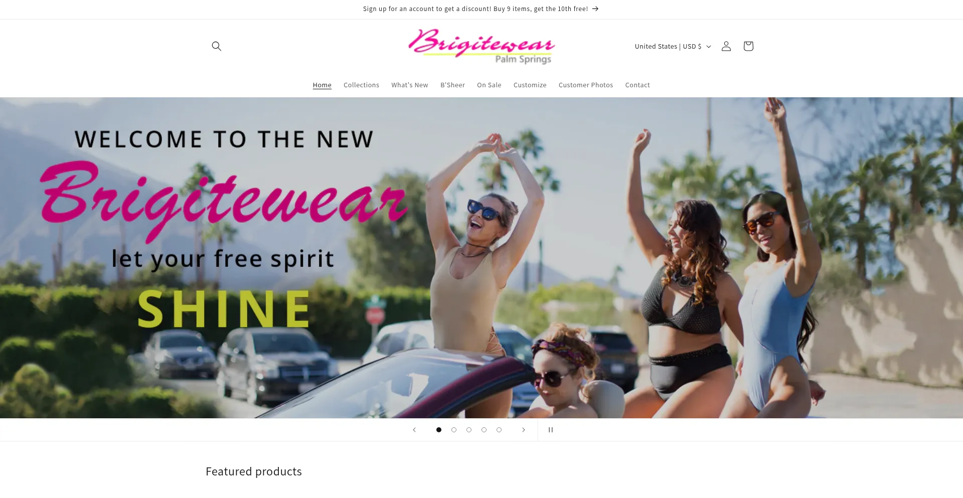 Website screenshot of Brigitewear.com