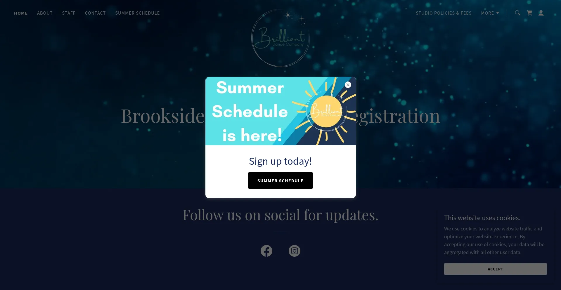 Website screenshot of Brilliantdancekc.com