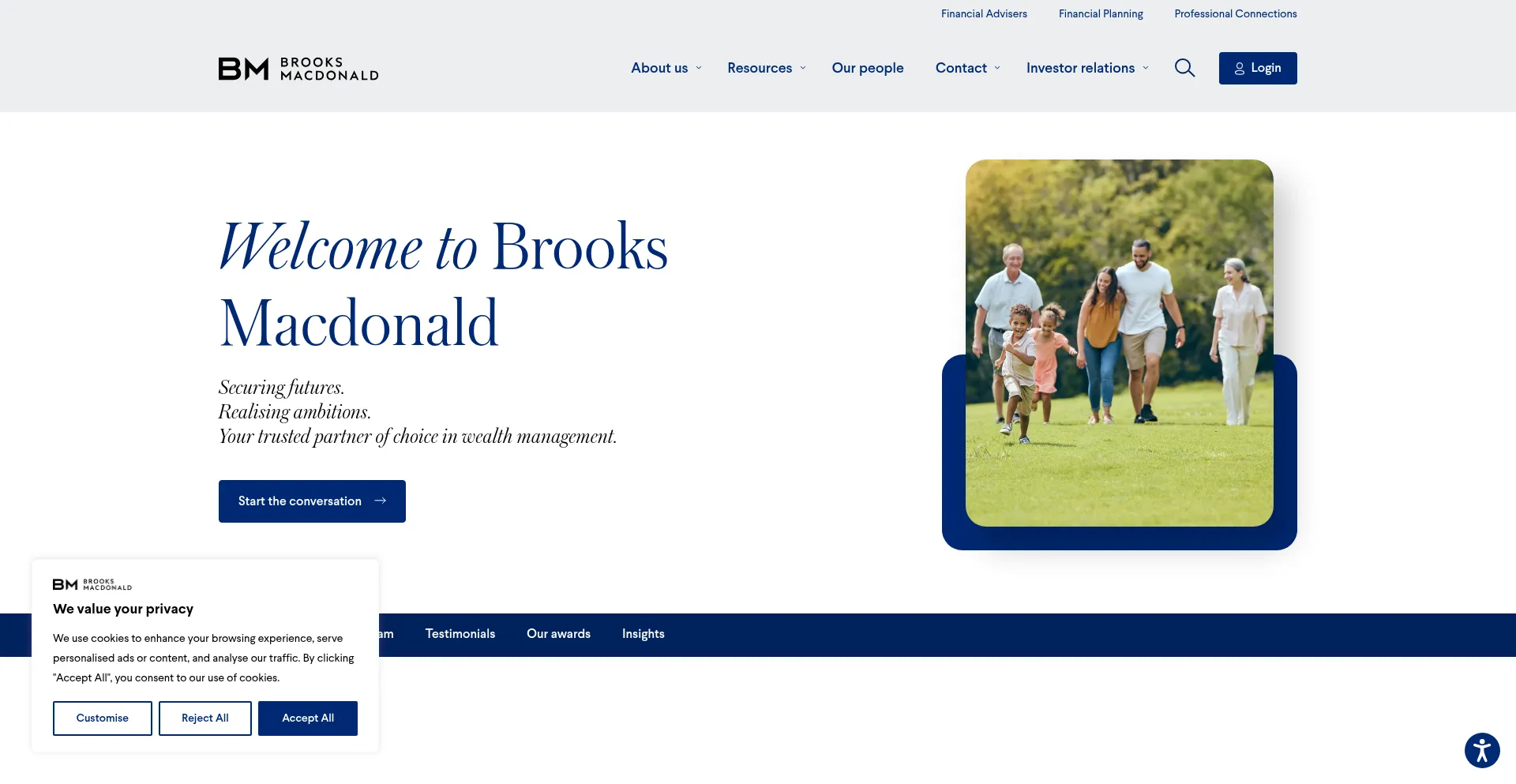Website screenshot of Brooksmacdonald.com