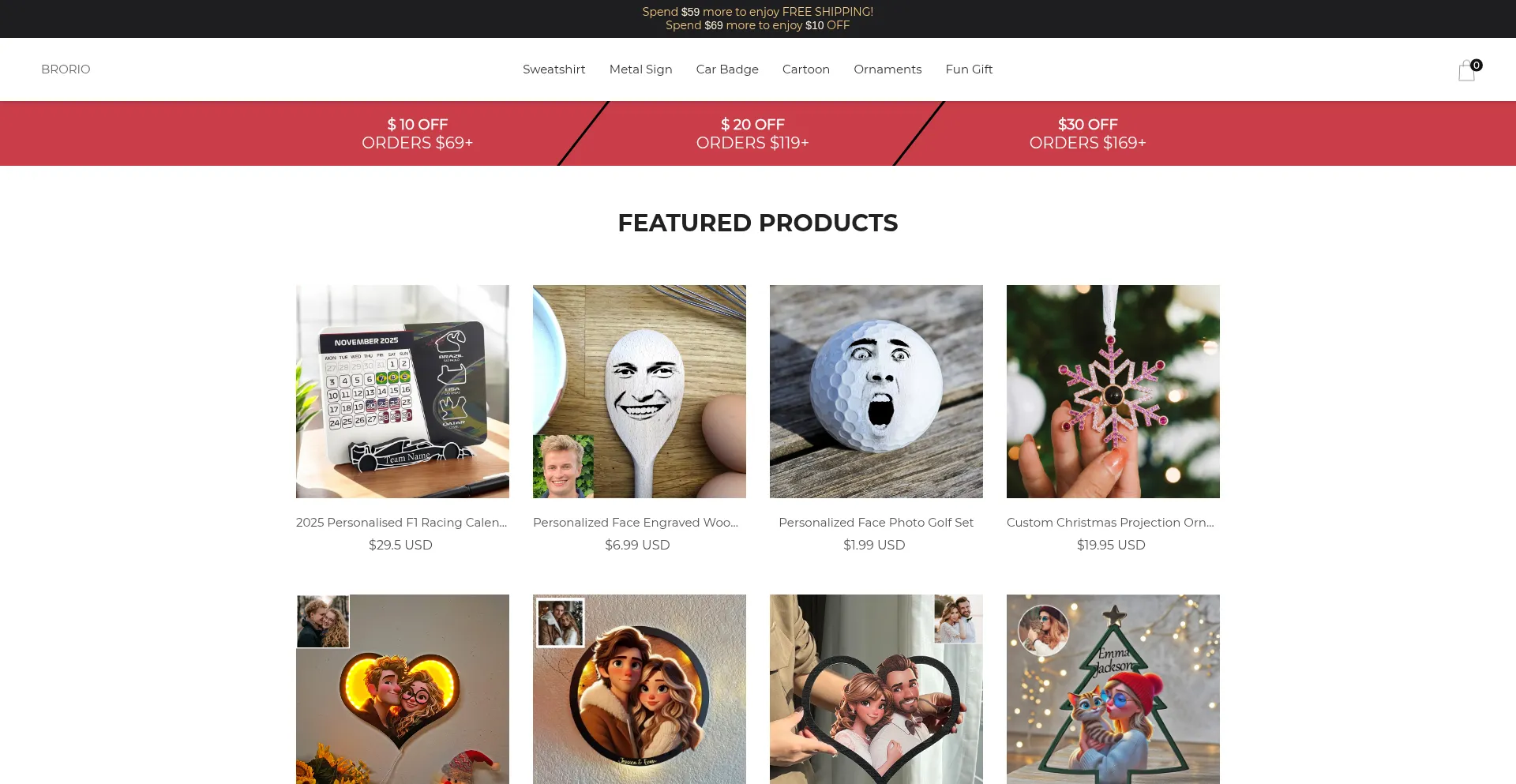 Website screenshot of Brorio.com