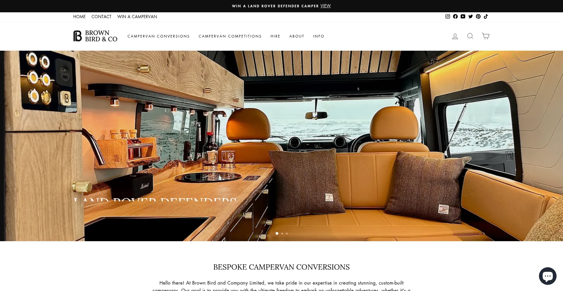 Website screenshot of Brownbirdandcompany.co.uk