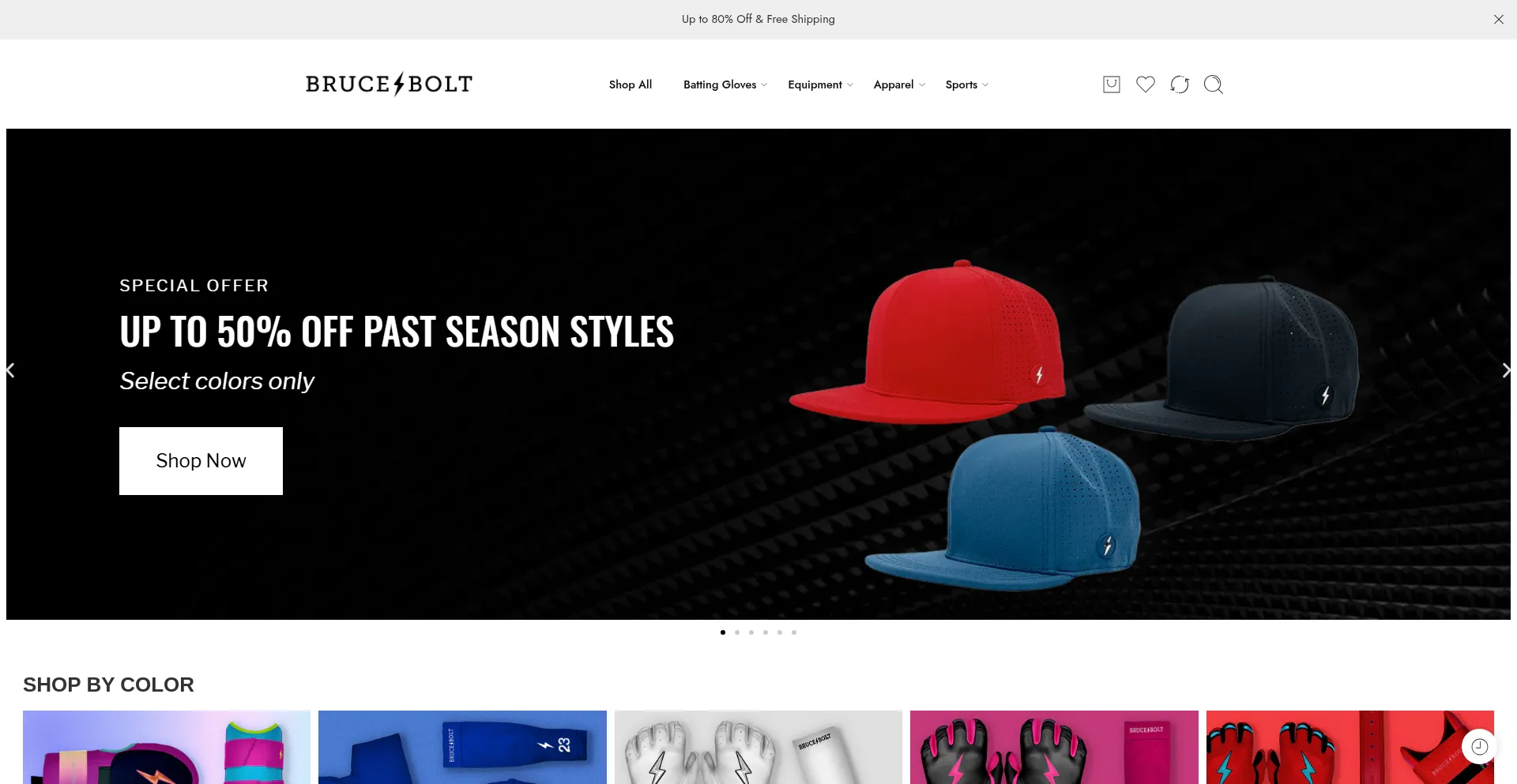 Website screenshot of Bruceboltshop.com
