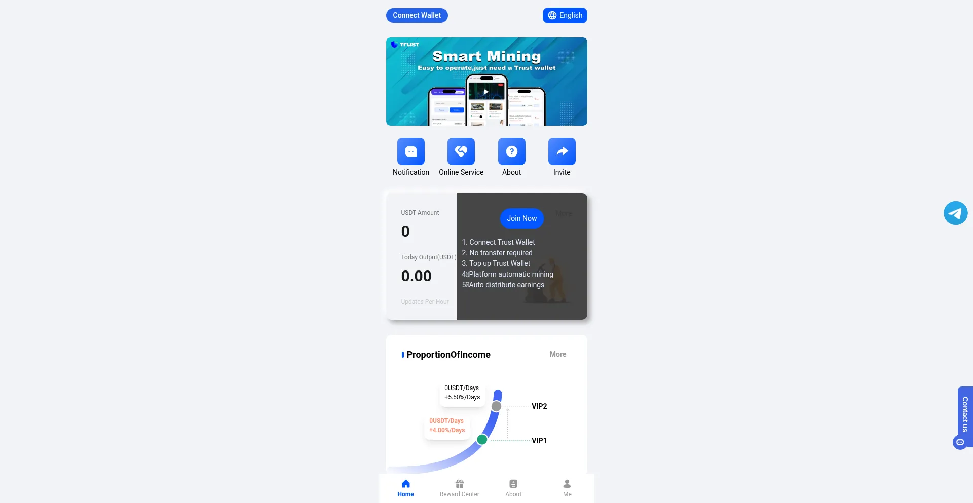 Website screenshot of Btcmining1.com