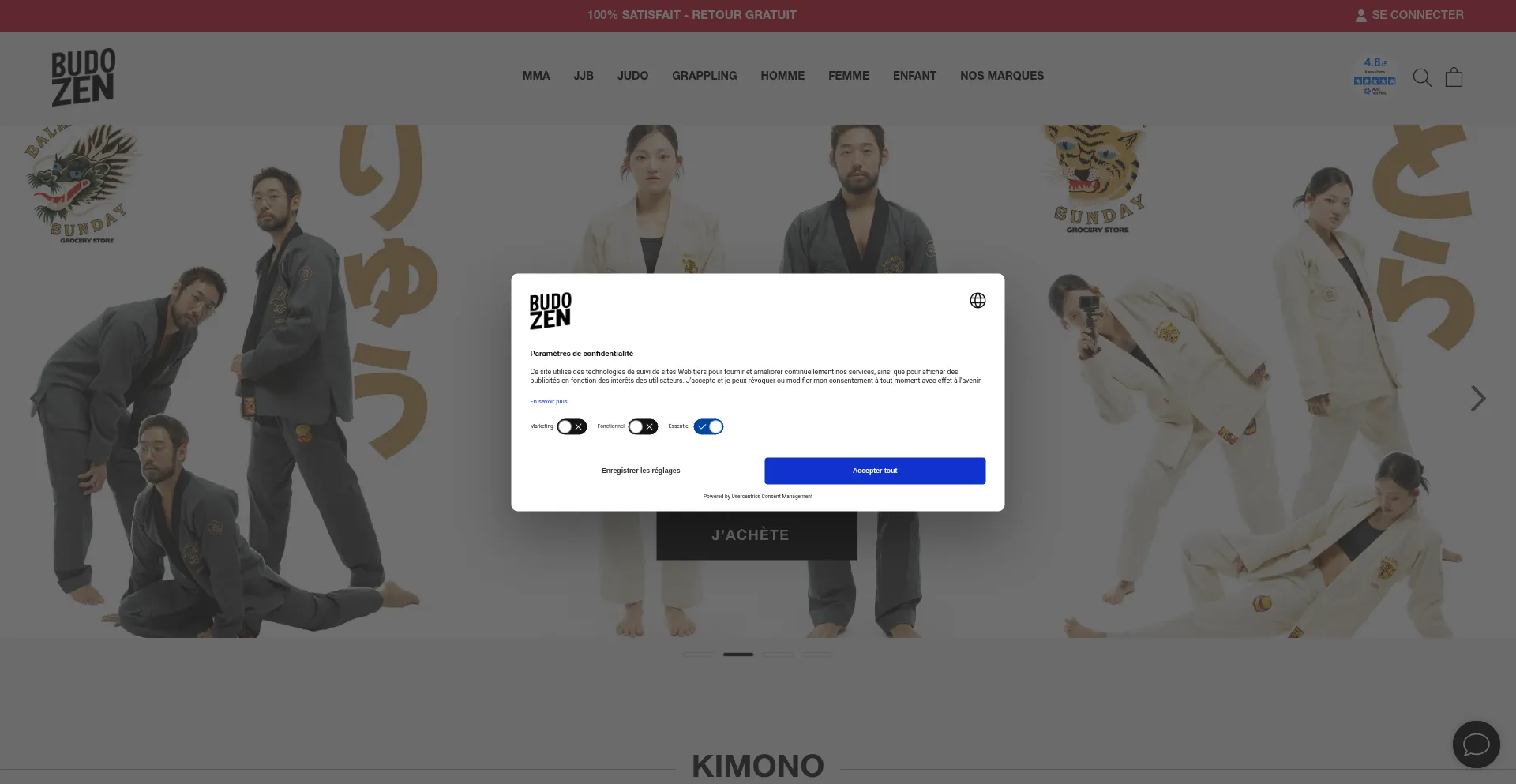 Website screenshot of Budozen.com