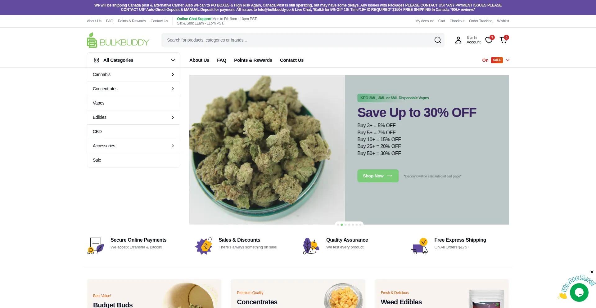 Website screenshot of Bulkbuddy.co