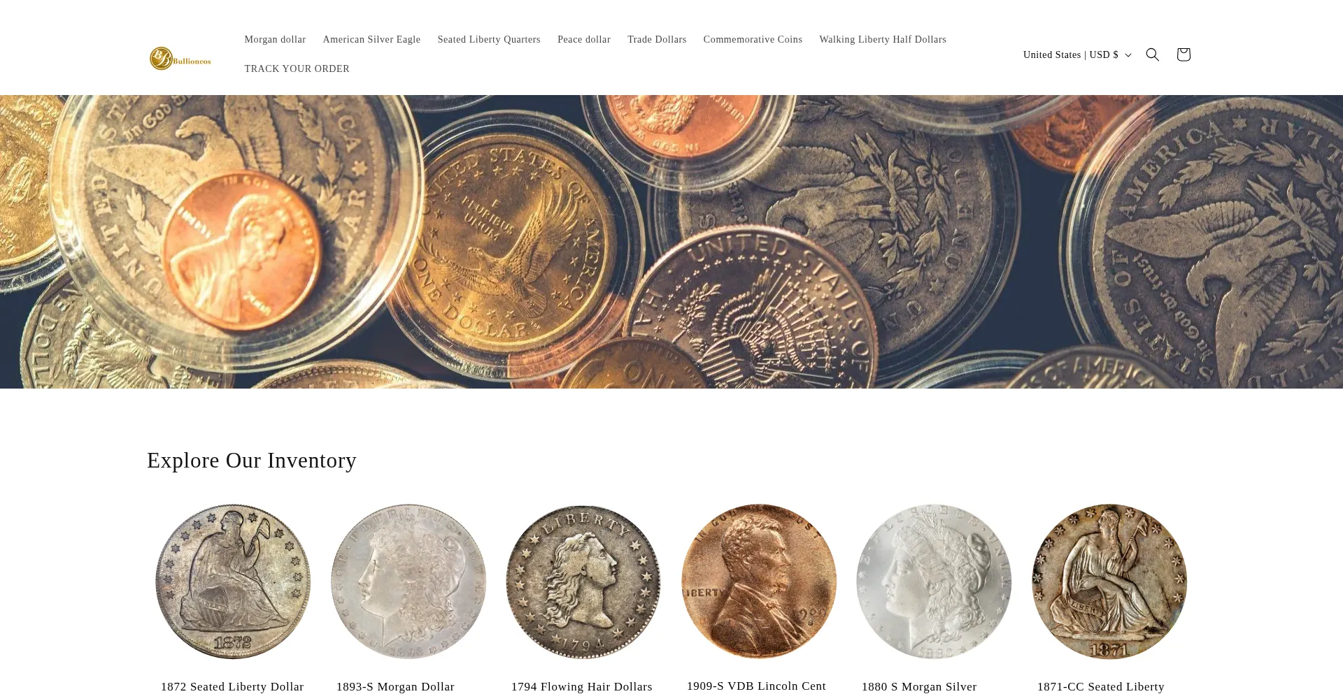 Website screenshot of Bullioncos.com